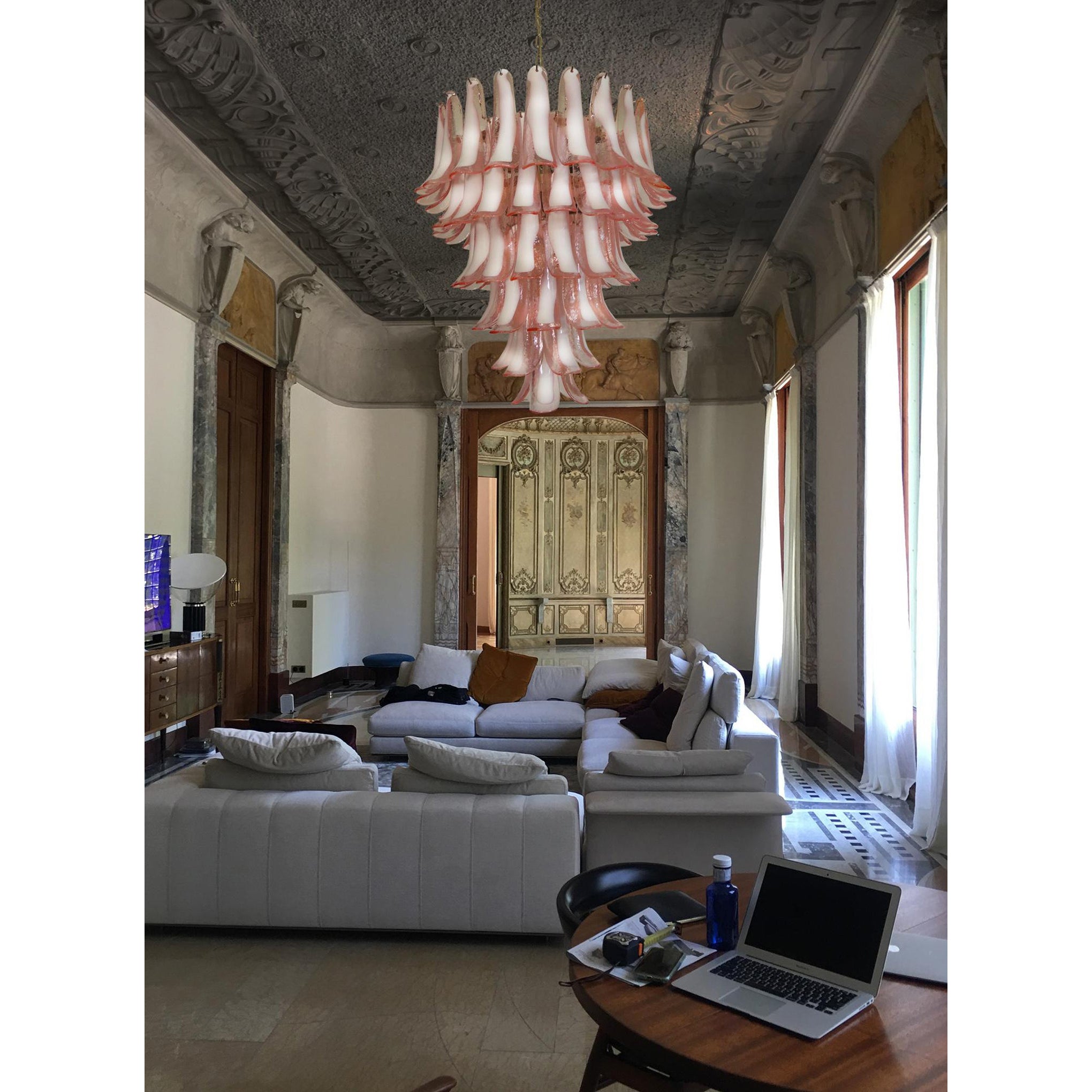 Alsorisra Postmodern Luxury Petal Glass Chandelier - Lamp Copper