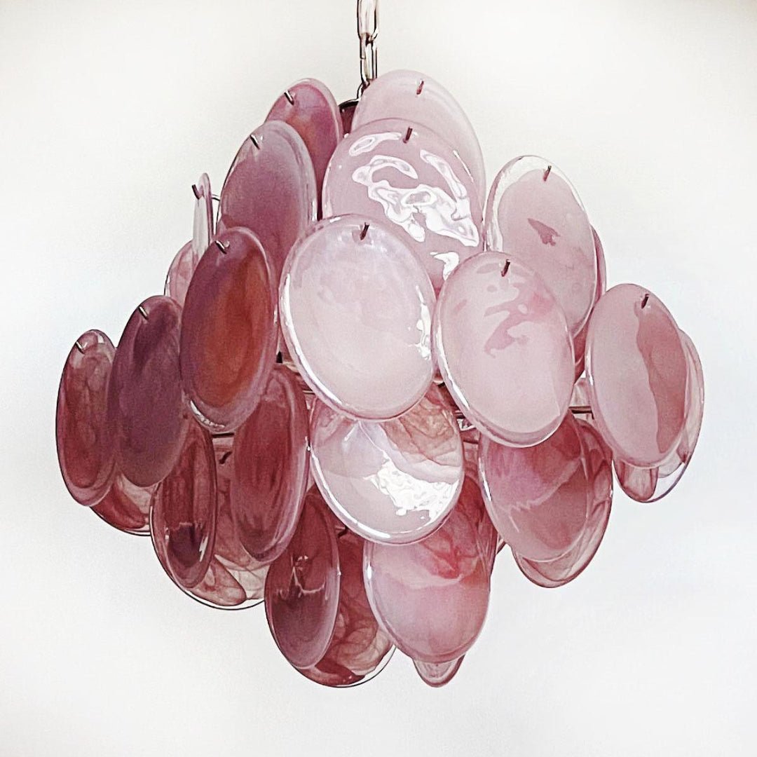 Aurora Chandelier Pink Disc Layered Artisanal - Neutralighting
