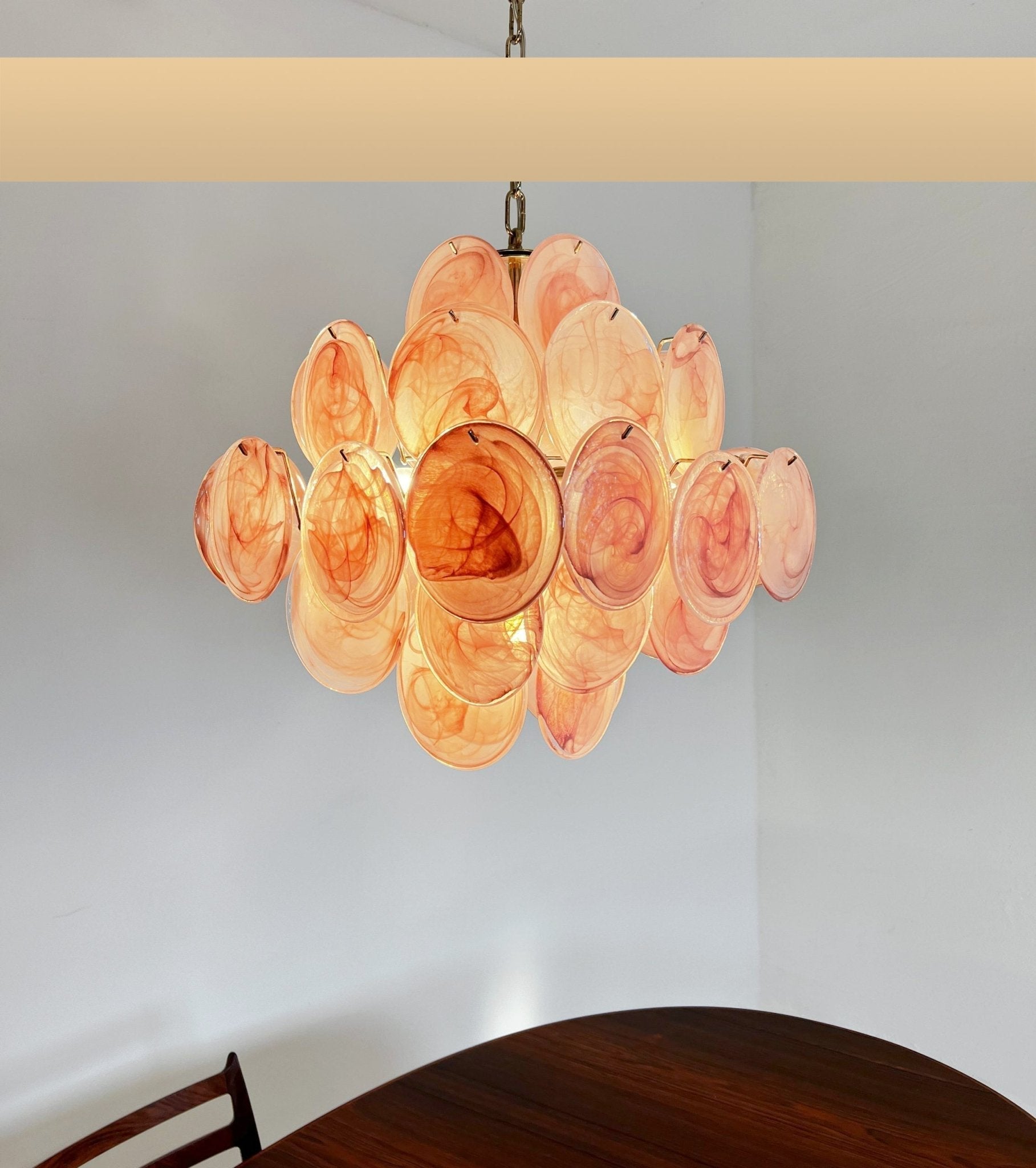 Aurora Chandelier Pink Disc Layered Artisanal - Neutralighting