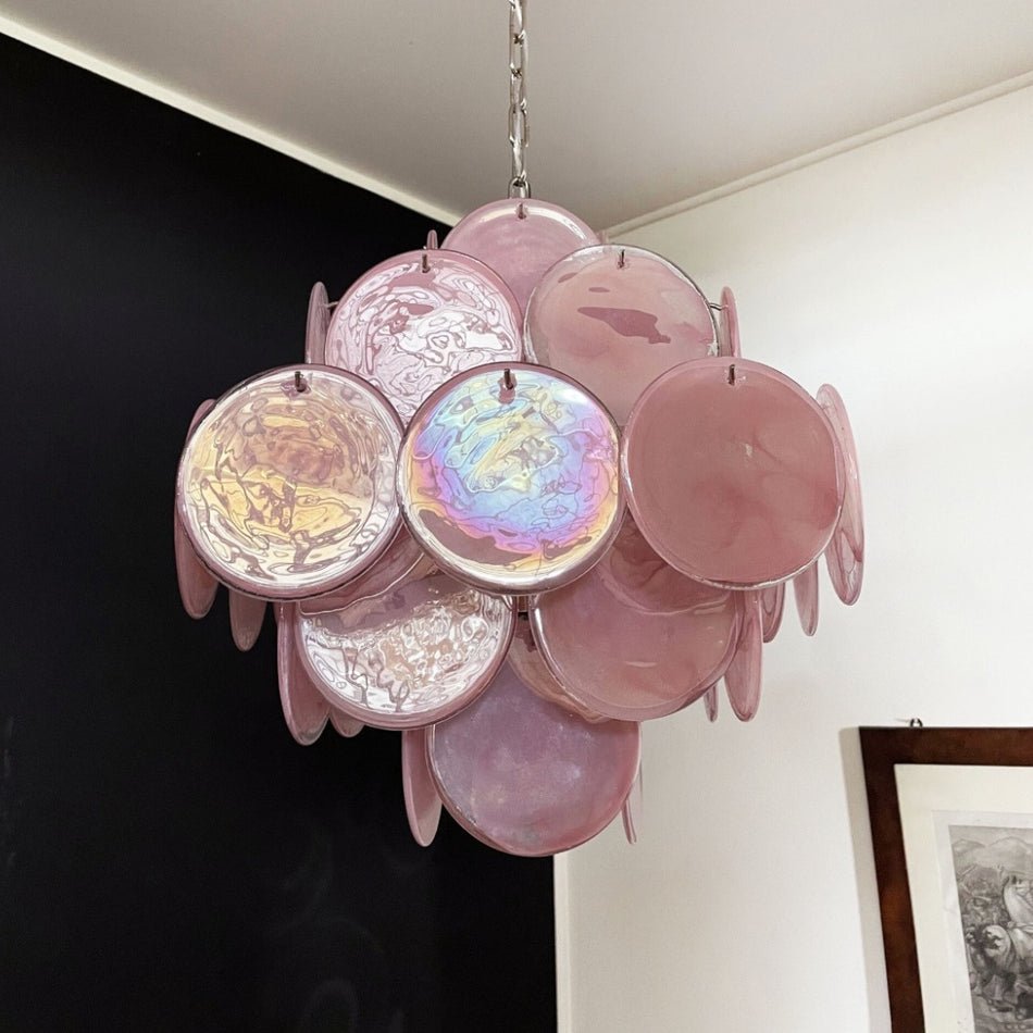 Aurora Chandelier Pink Disc Layered Artisanal - Neutralighting