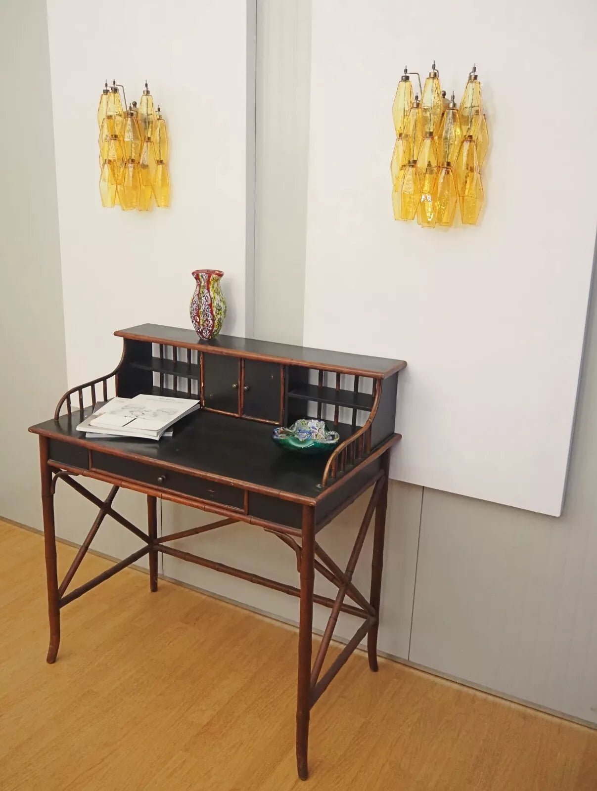 Aurora Wall Lamp Amber Rhombus Glass Geometric Murano Warmth - Neutralighting