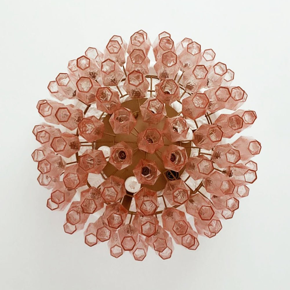 Aurora Ceiling Lamp Pink Rhombus Glass Layered Vintage Elegance - Neutralighting