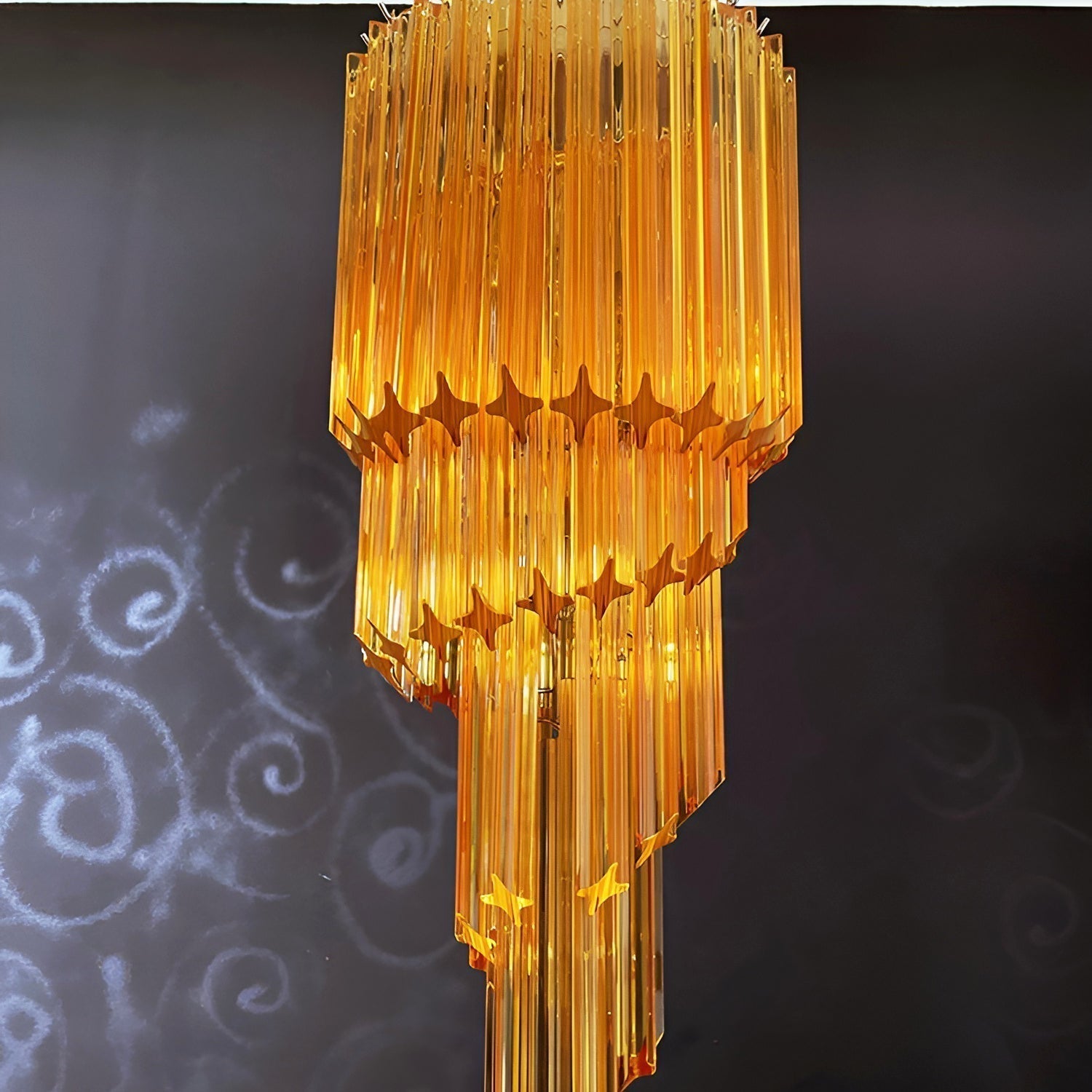 Aurora Chandelier Spiral Pink Prism Tiered - Neutralighting