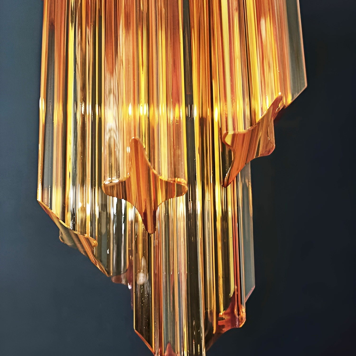 Aurora Chandelier Spiral Pink Prism Tiered - Neutralighting