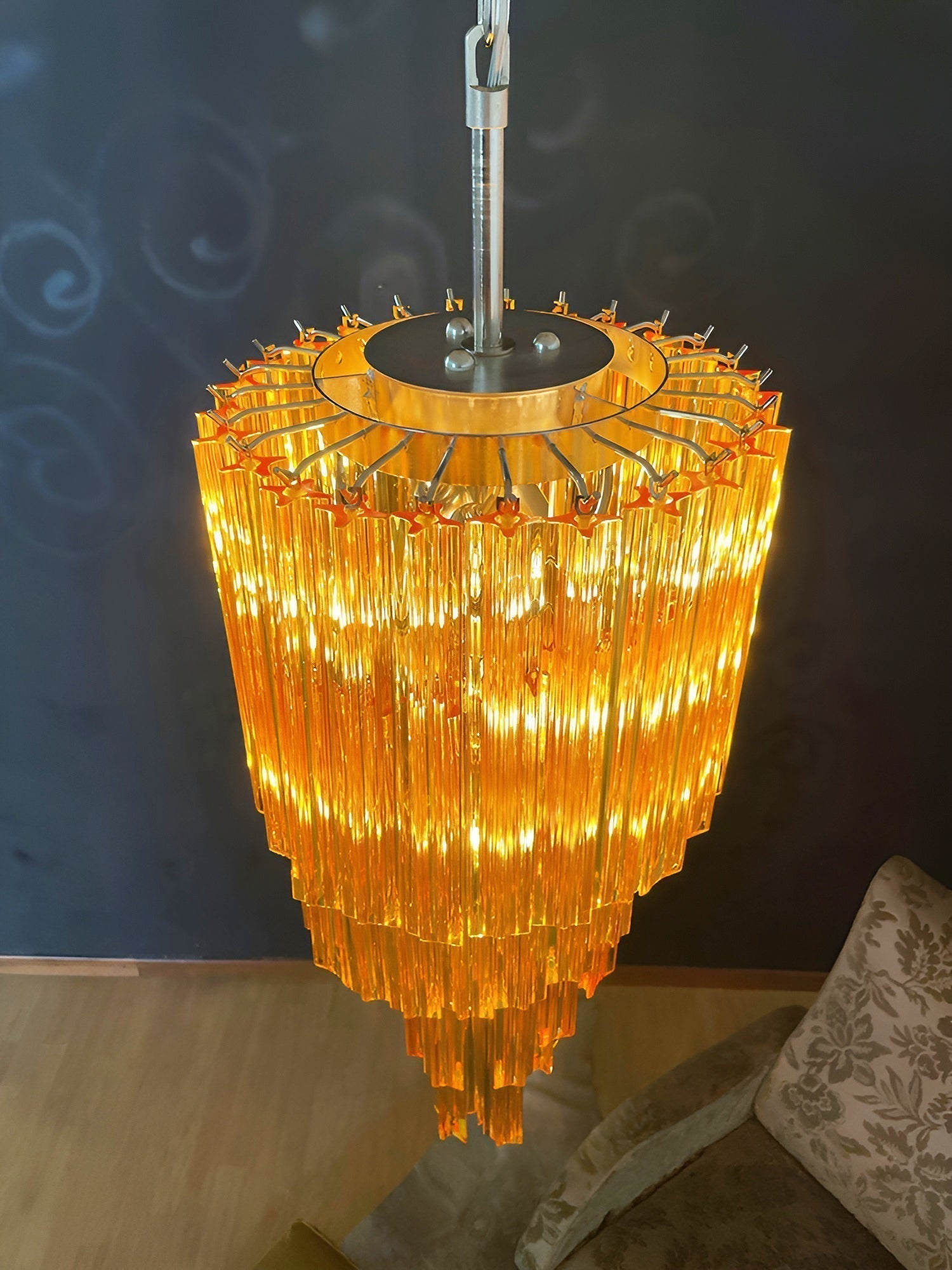 Aurora Chandelier Spiral Pink Prism Tiered - Neutralighting
