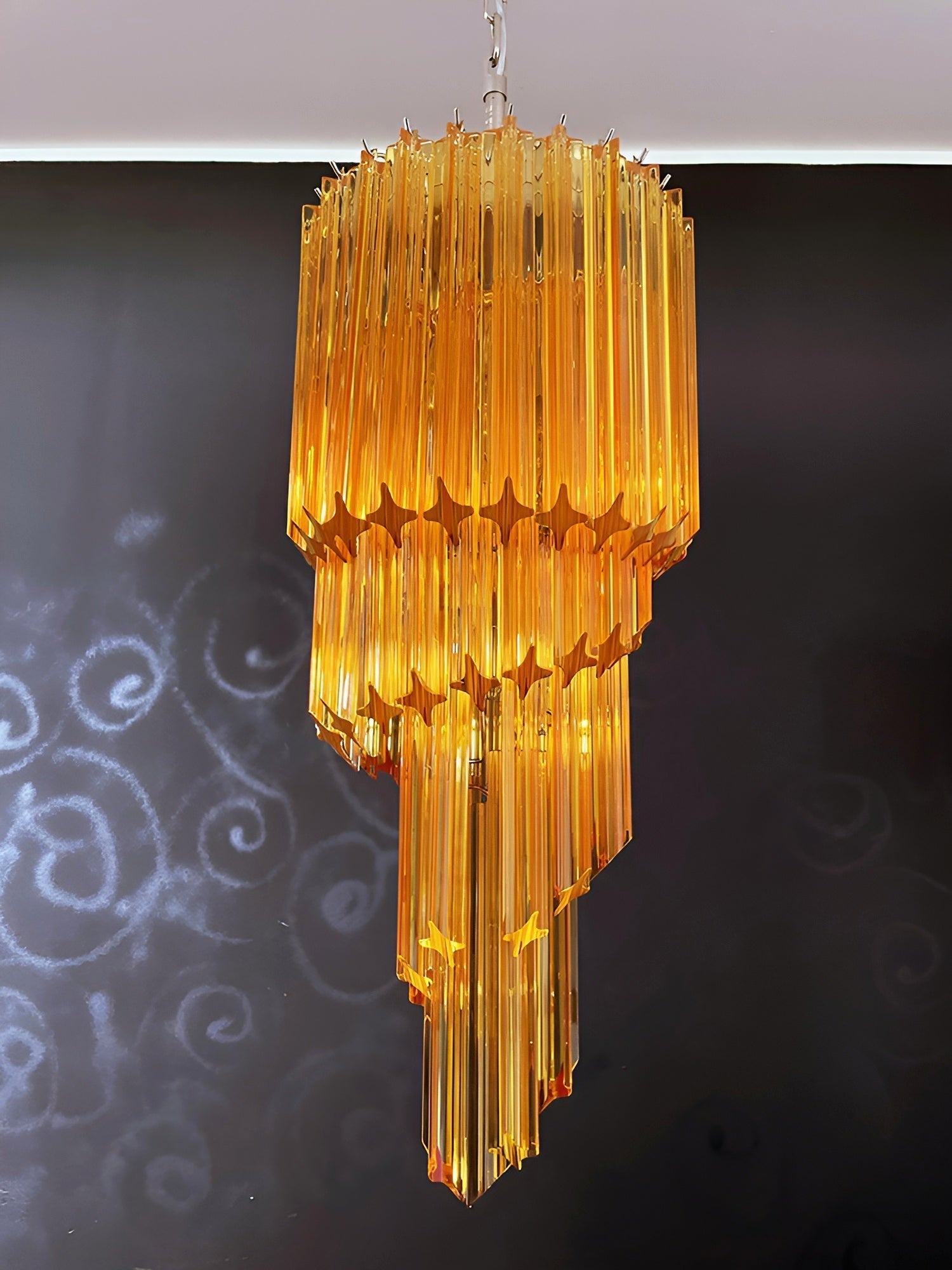 Aurora Chandelier Spiral Pink Prism Tiered - Neutralighting