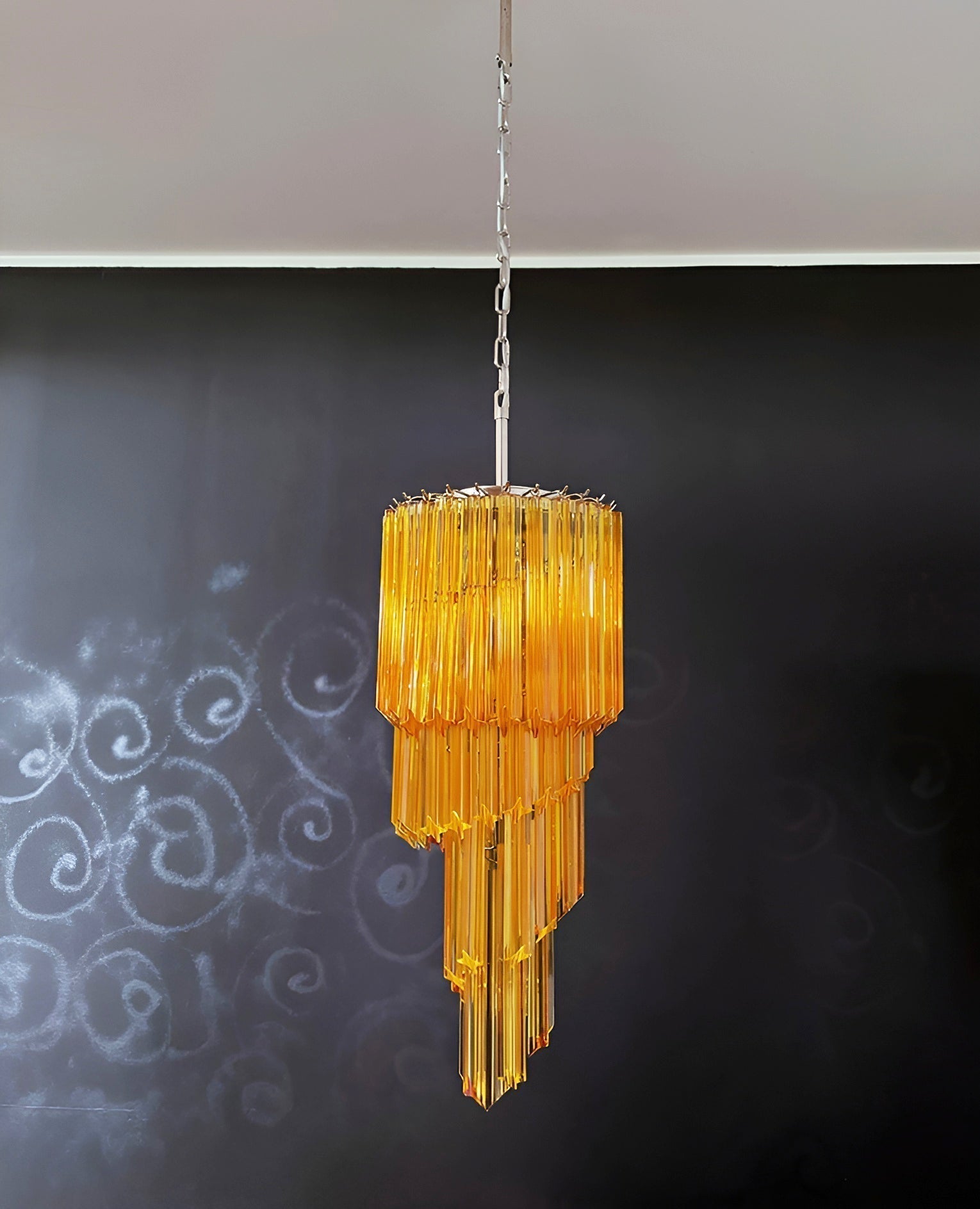 Aurora Chandelier Spiral Pink Prism Tiered - Neutralighting
