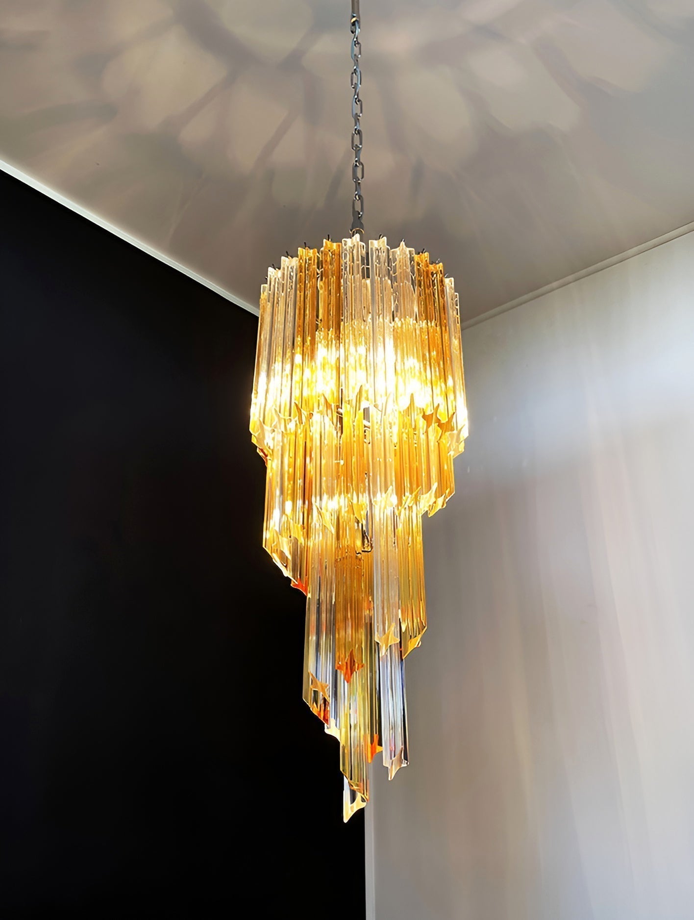 Aurora Chandelier Spiral Pink Prism Tiered - Neutralighting