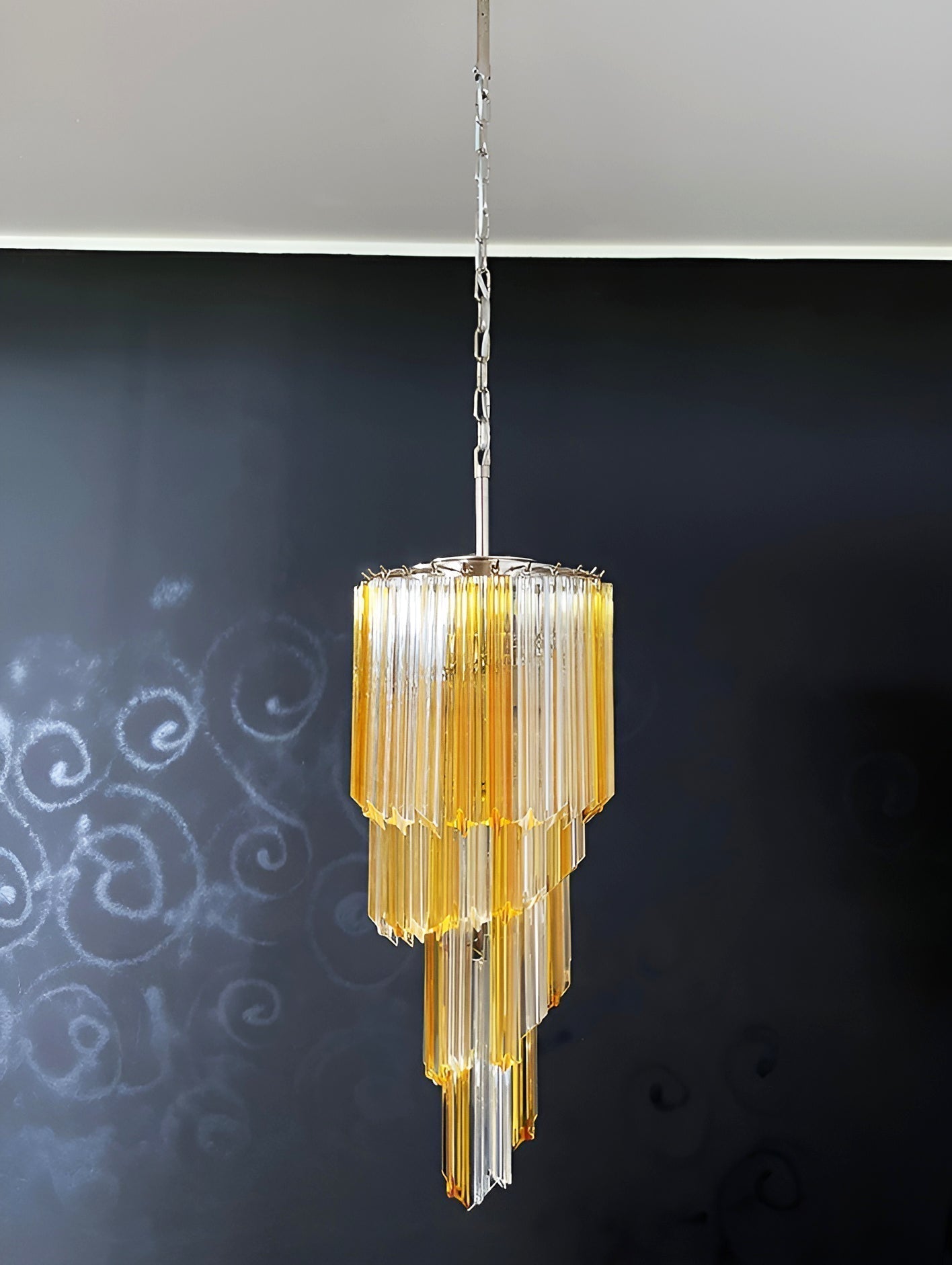 Aurora Chandelier Spiral Pink Prism Tiered - Neutralighting
