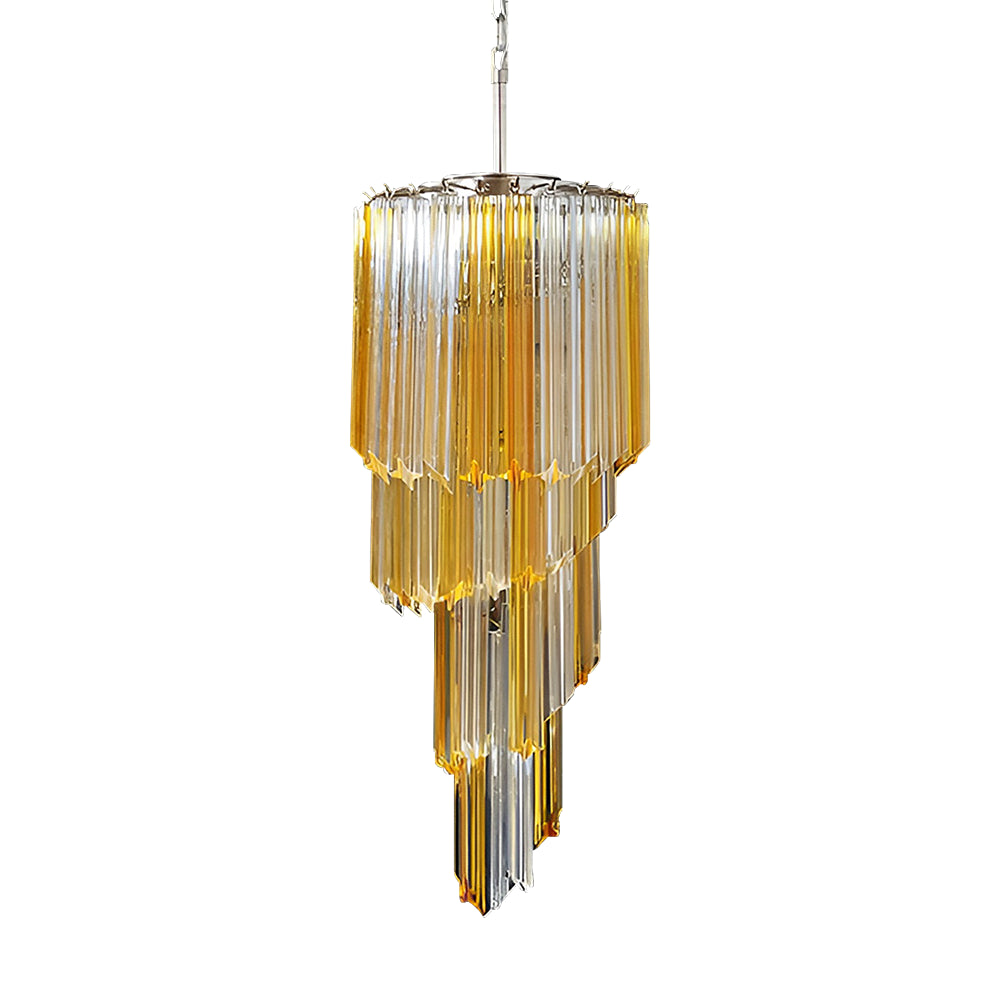 Aurora Chandelier Spiral Pink Prism Tiered - Neutralighting
