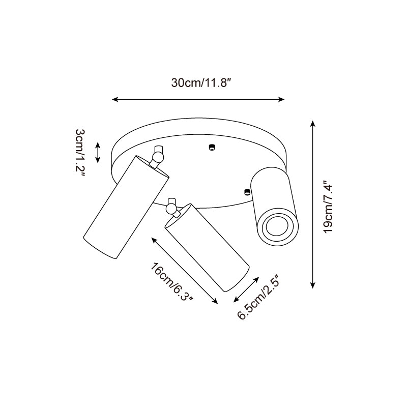 Ritta Travertine Ceiling Light 3-Head Spotlight - Letslighting