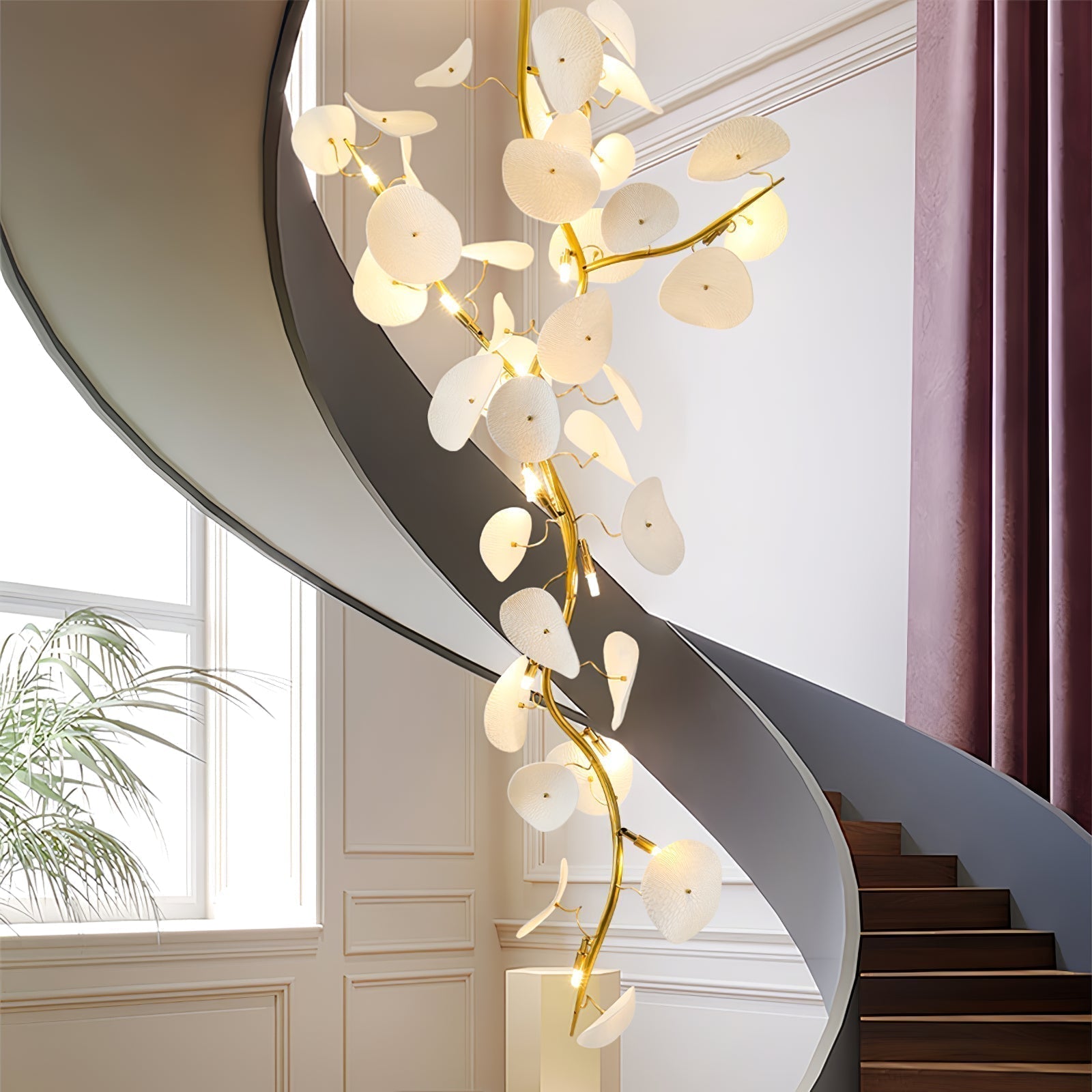 Orthair Branch Ceramic Brass Chandelier - Blowlighting