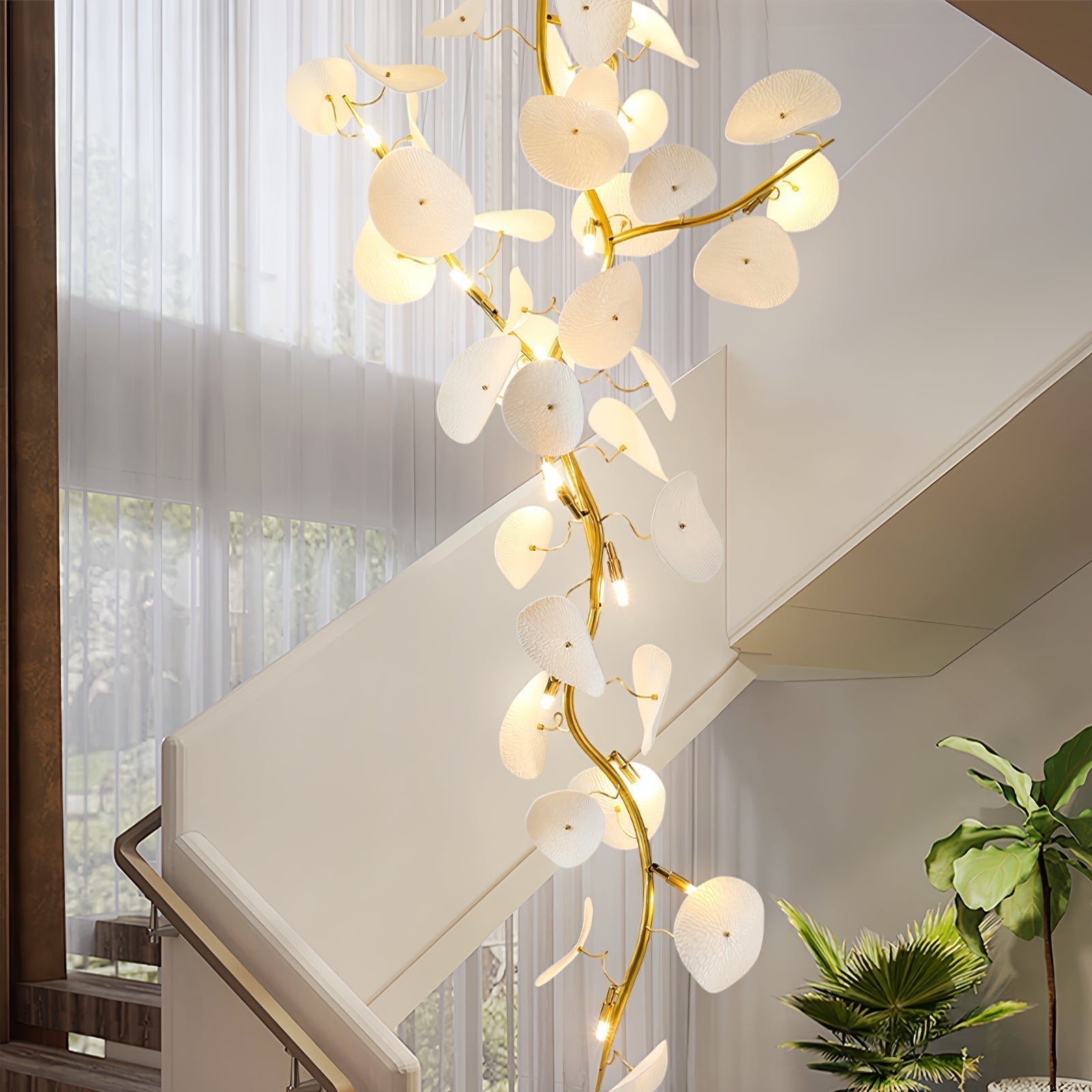 Orthair Branch Ceramic Brass Chandelier - Blowlighting