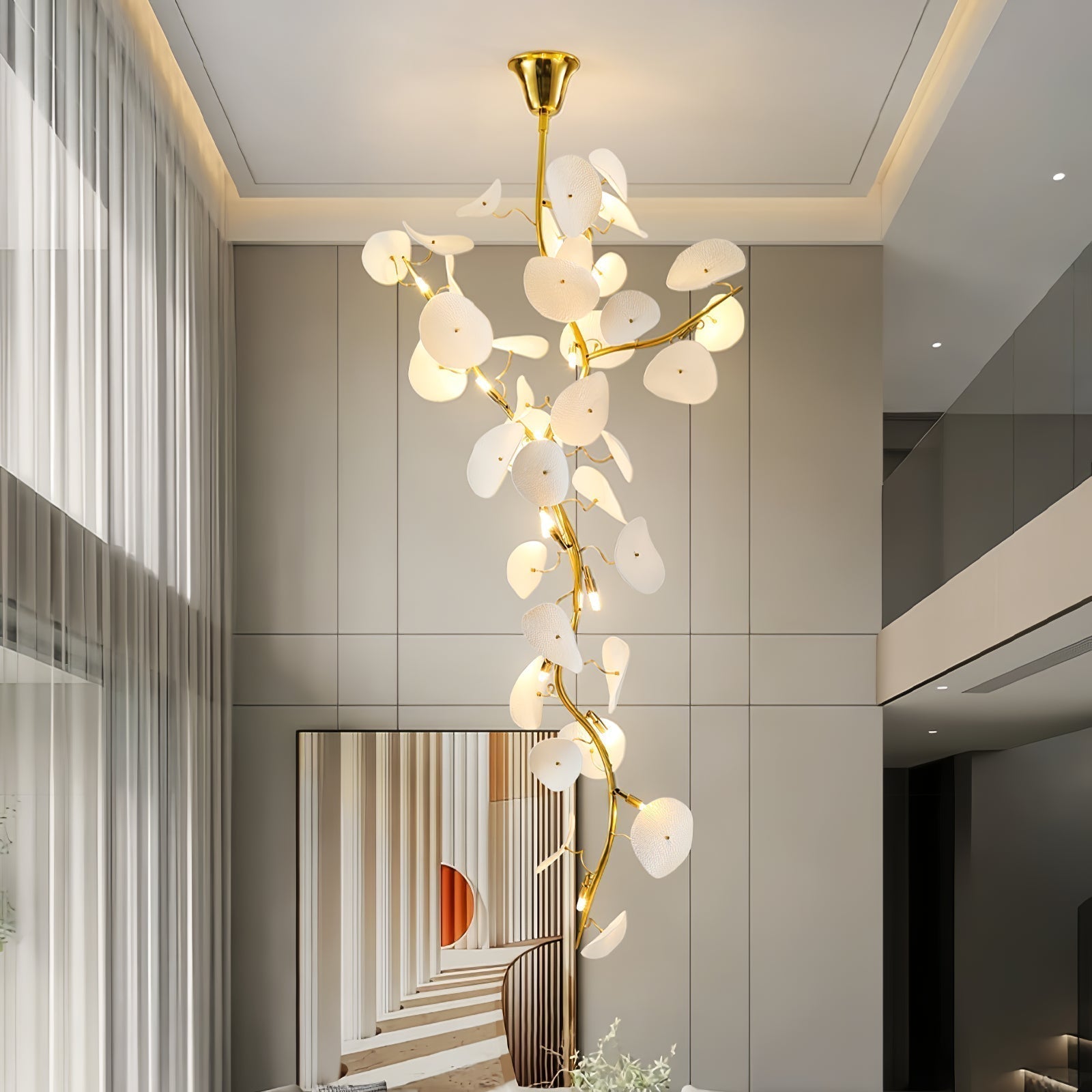 Orthair Branch Ceramic Brass Chandelier - Blowlighting