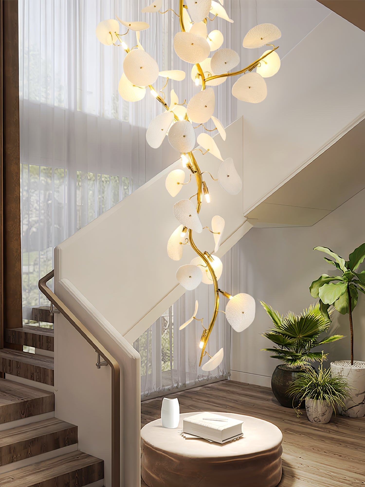 Orthair Branch Ceramic Brass Chandelier - Blowlighting