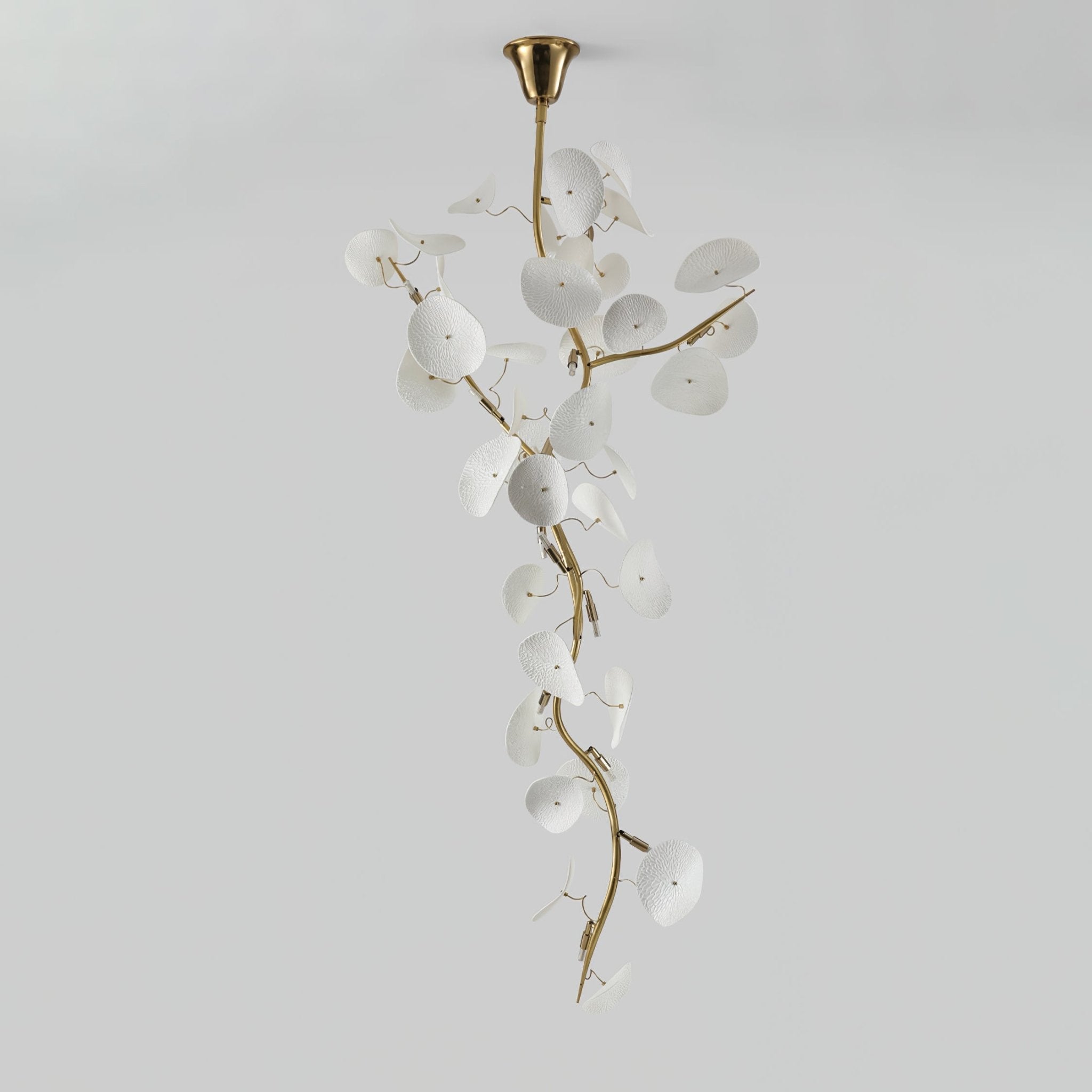 Orthair Branch Ceramic Brass Chandelier - Blowlighting