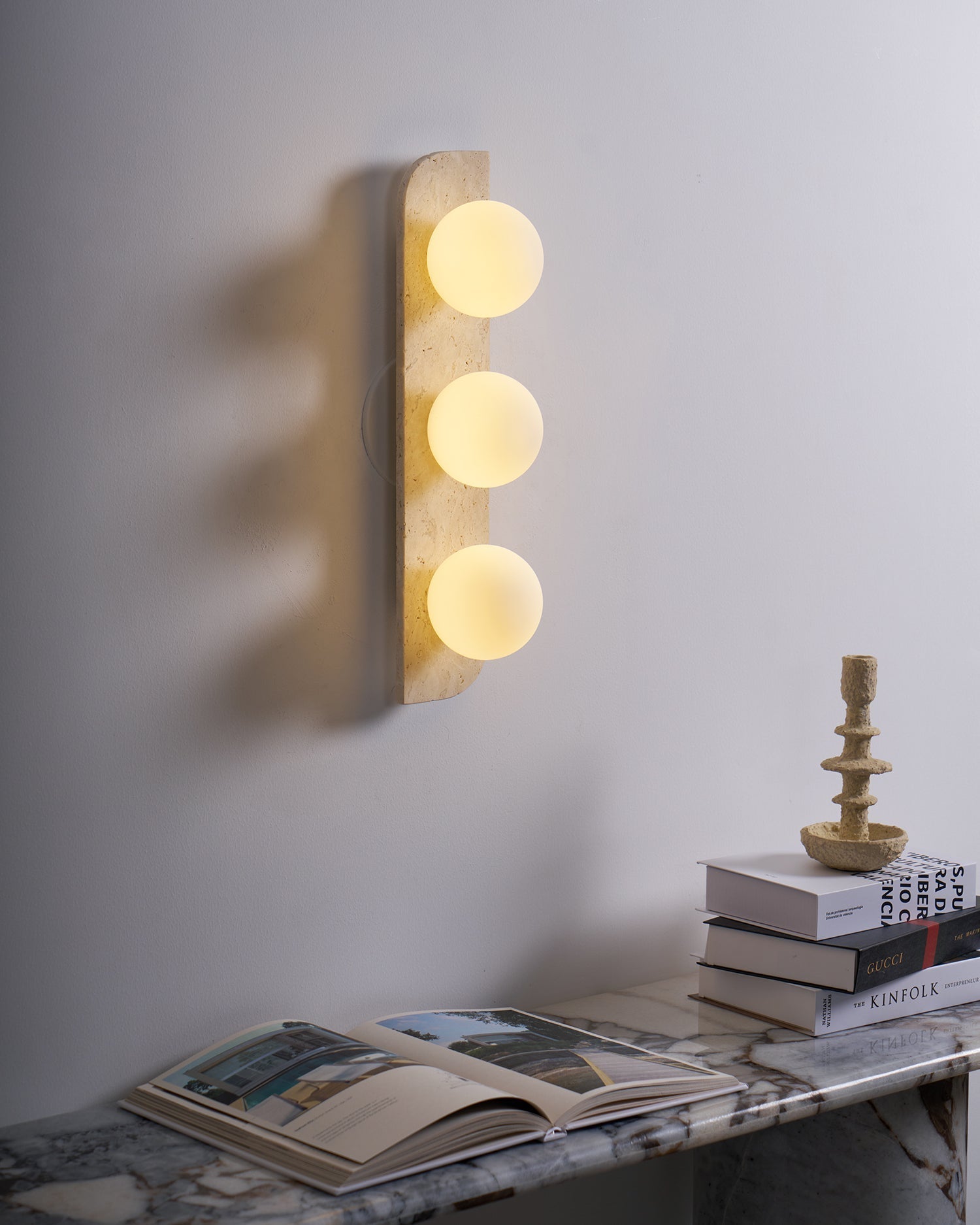 Alsilis Minimalist Travertine Wall Light - Neutralighting