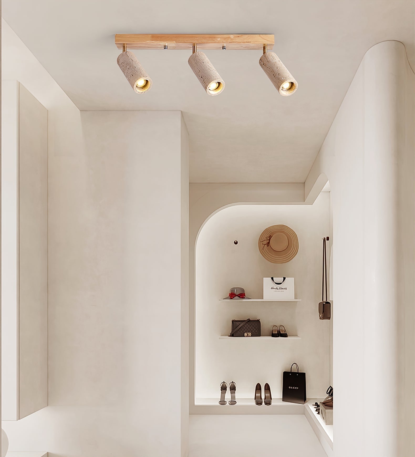 Eurliryra Multi-Cylinder Travertine Track Light - Neutralighting