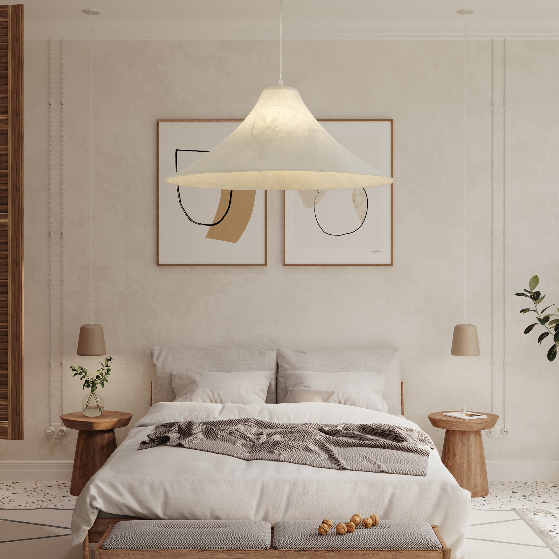 Abbotswell Modern Minimalist Natural Flat Metal Pendant Lamp - Blowlighting