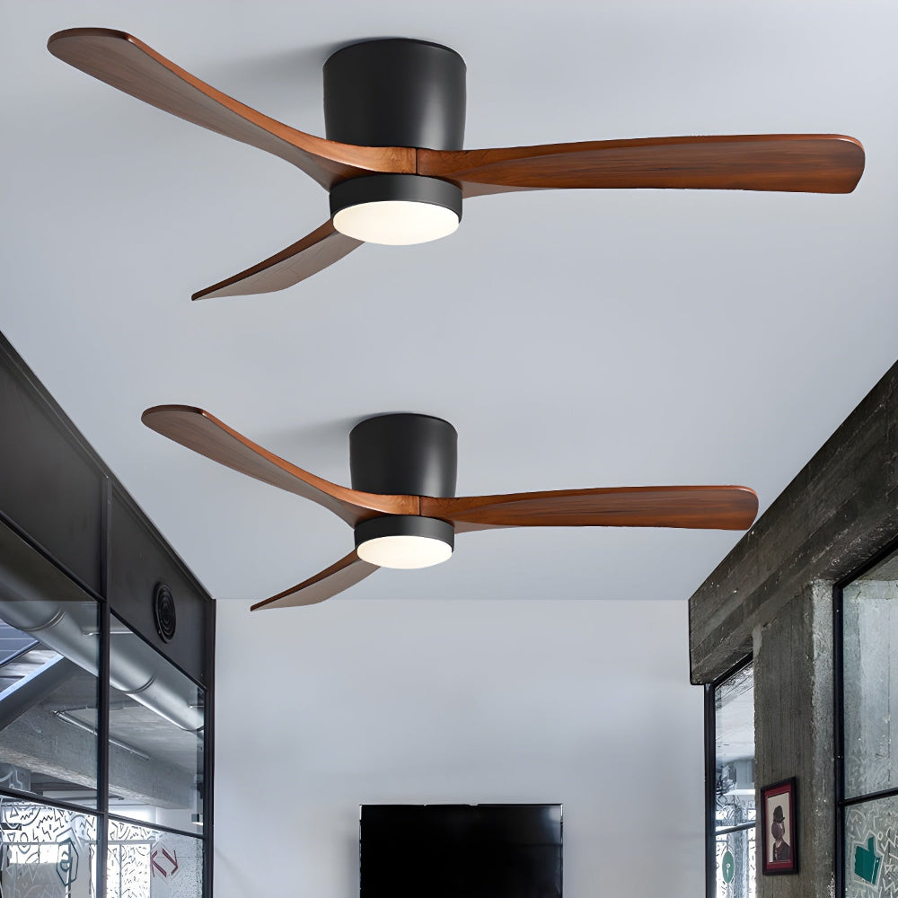Ventilatore da soffitto moderno in legno Elena con finitura Legno di Noce