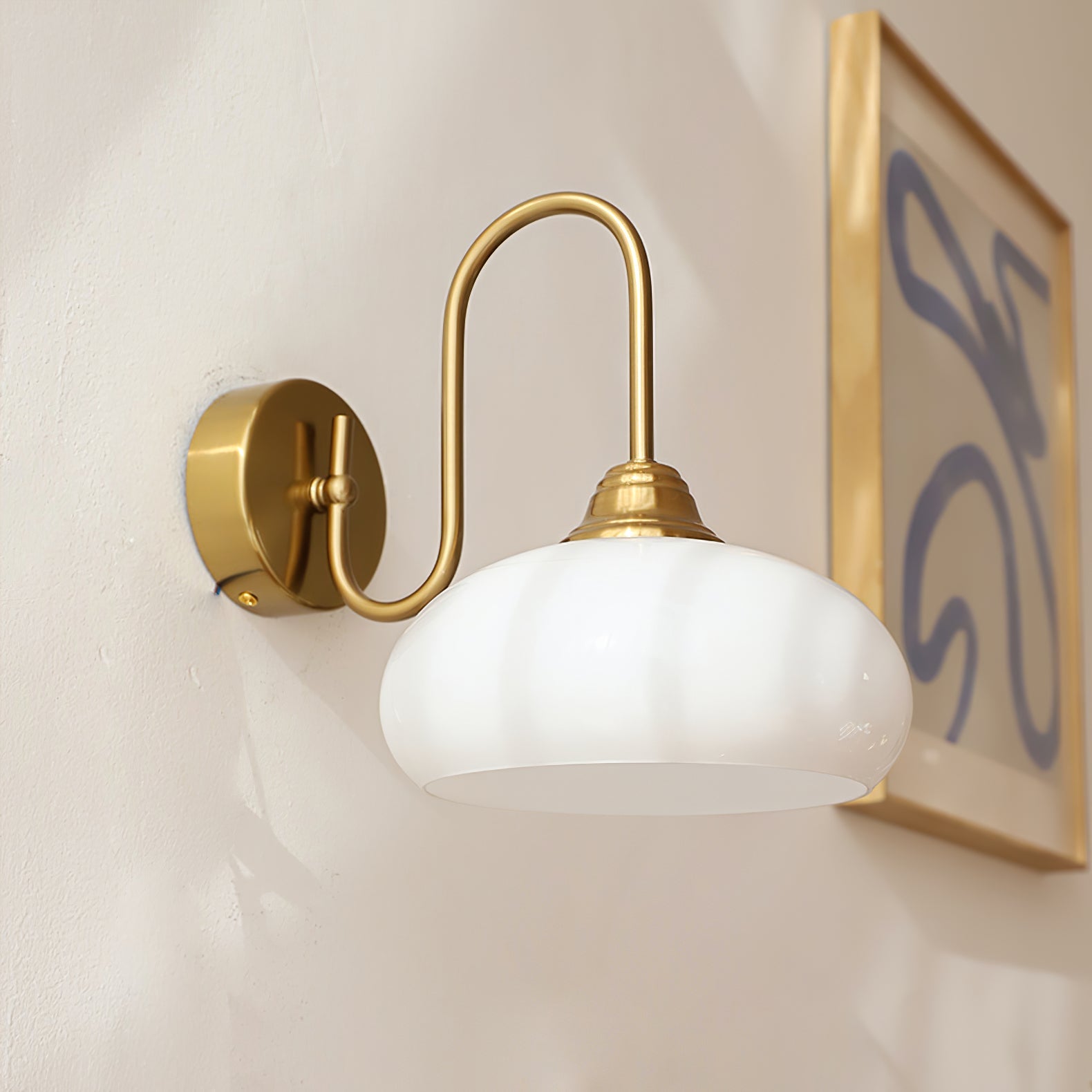 Ophaan Modern Minimalist Glass Metal Wall Light - Lamp Copper