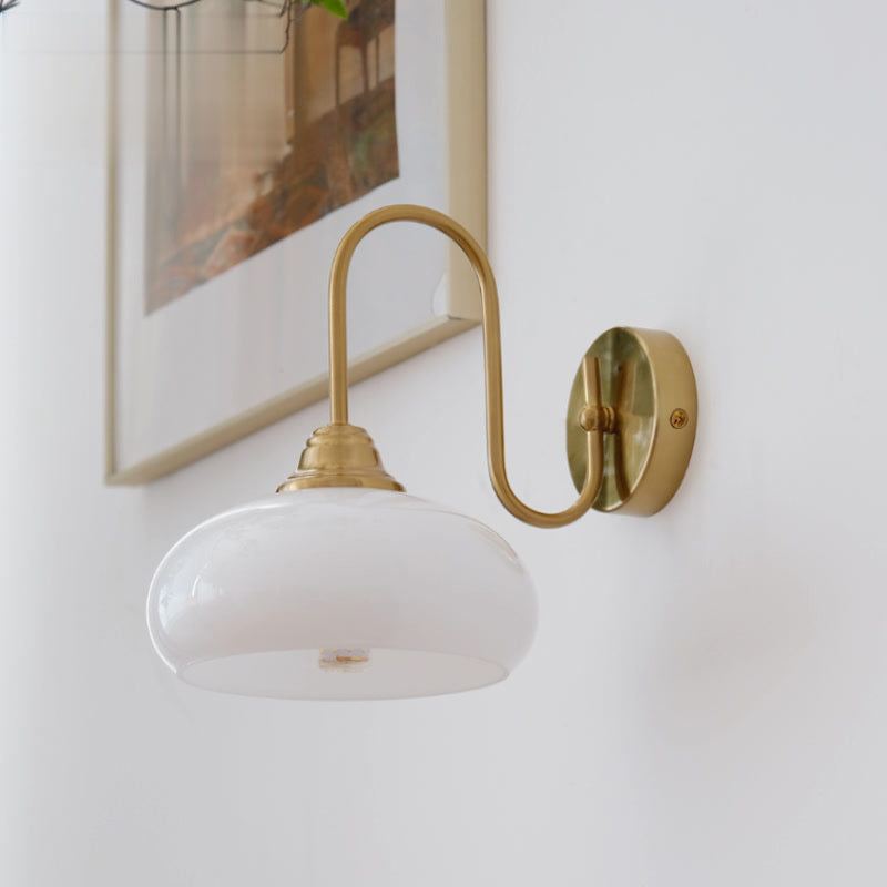 Ophaan Modern Minimalist Glass Metal Wall Light - Lamp Copper