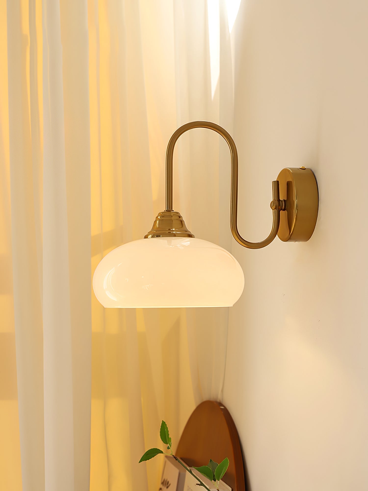 Ophaan Modern Minimalist Glass Metal Wall Light - Lamp Copper