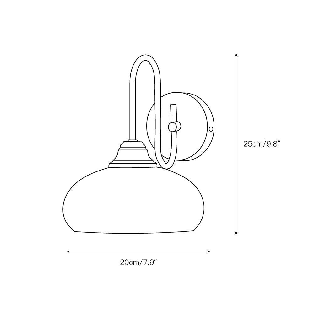 Ophaan Modern Minimalist Glass Metal Wall Light - Lamp Copper
