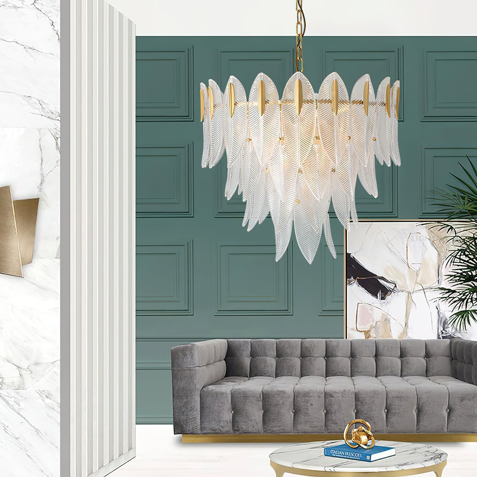 Ivthayra Postmodern Luxury Brass Glass Chandelier - Lamp Copper
