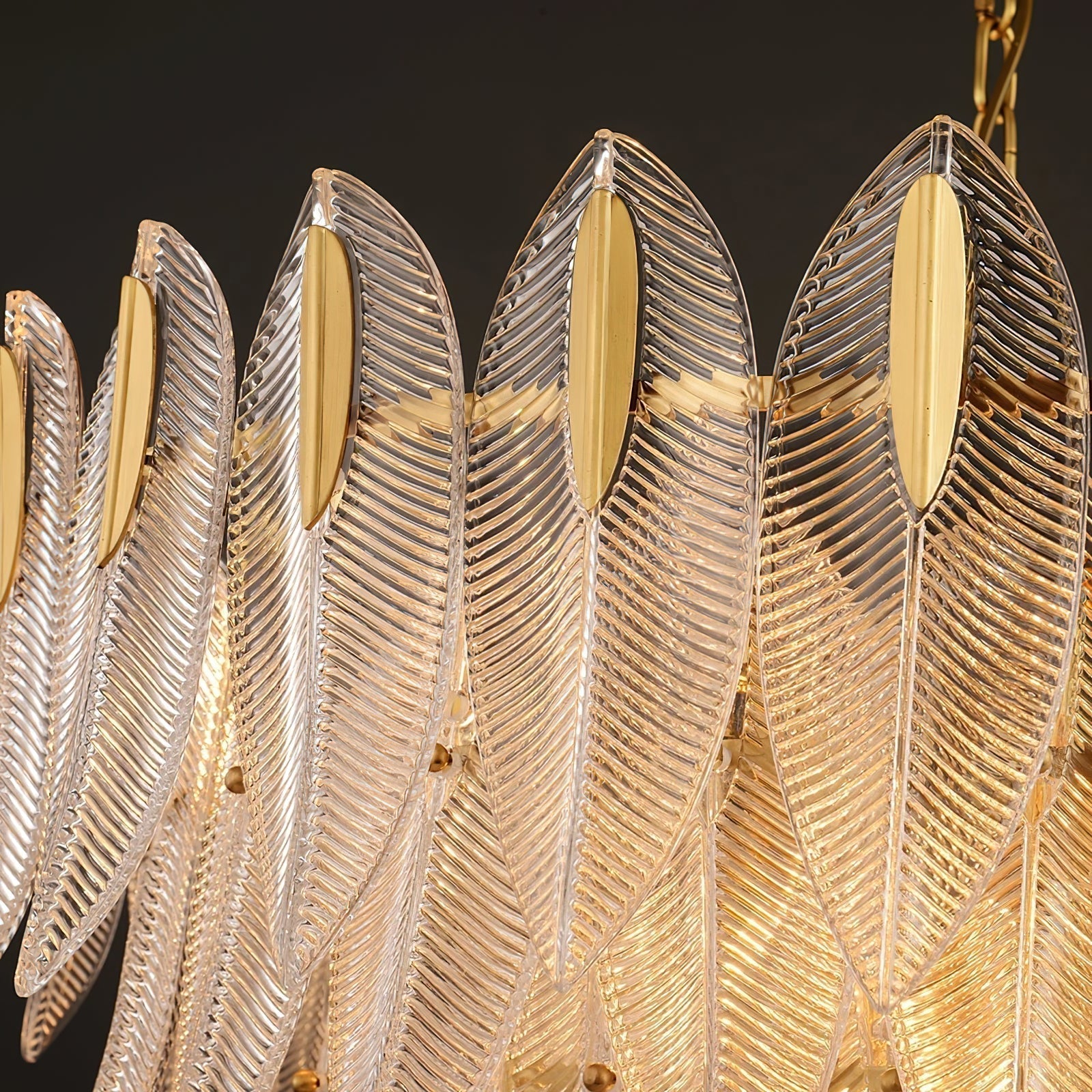 Ivthayra Postmodern Luxury Brass Glass Chandelier - Lamp Copper