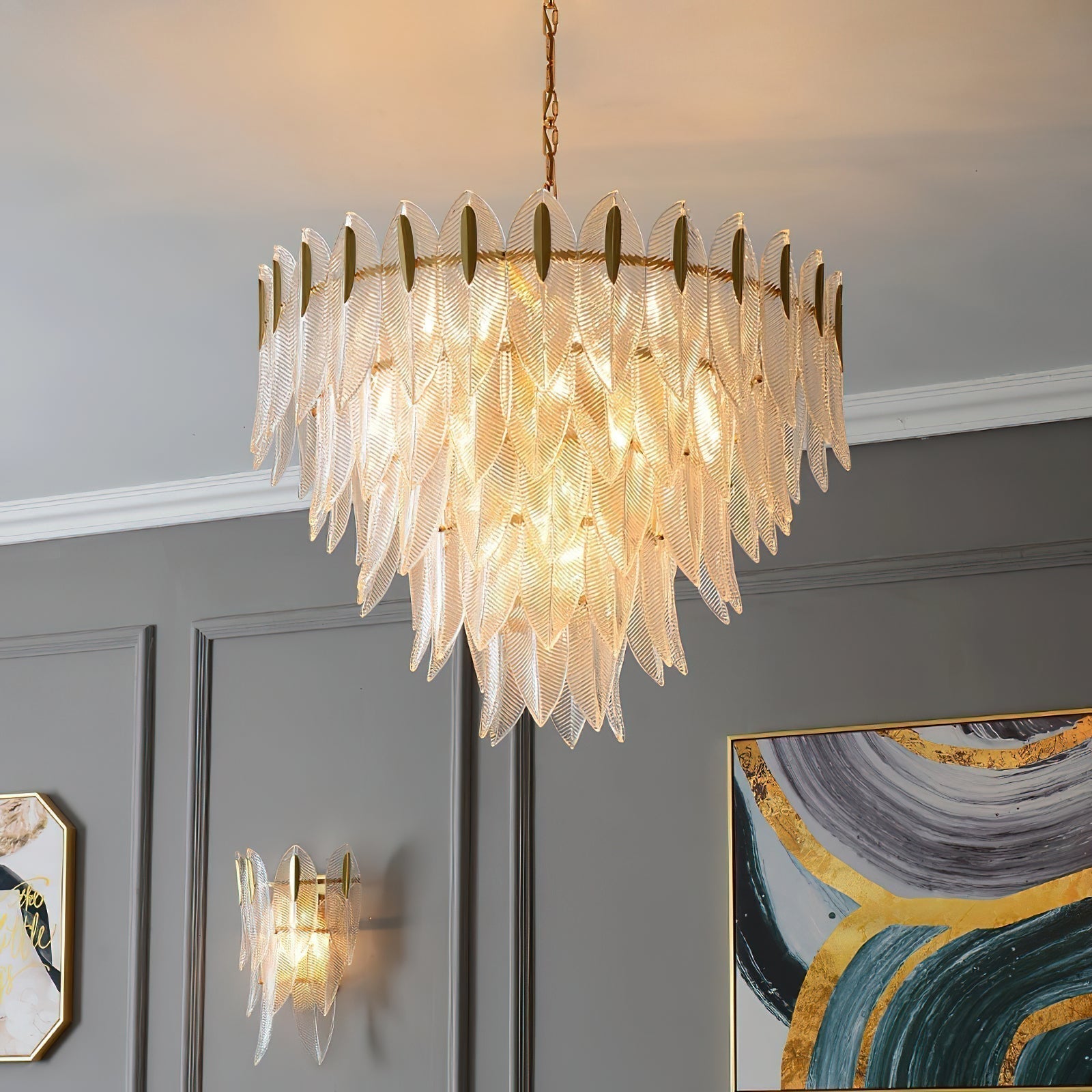 Ivthayra Postmodern Luxury Brass Glass Chandelier - Lamp Copper