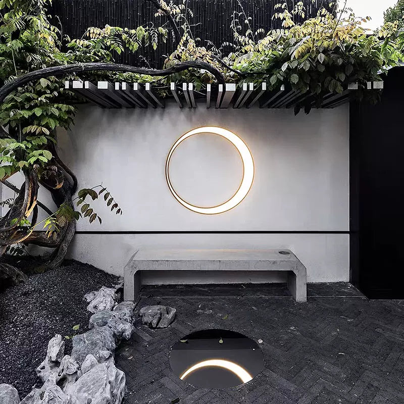 Ray Moderno Minimalismo LED Applique da Esterni Metallo Anello Corridoio/Giardino