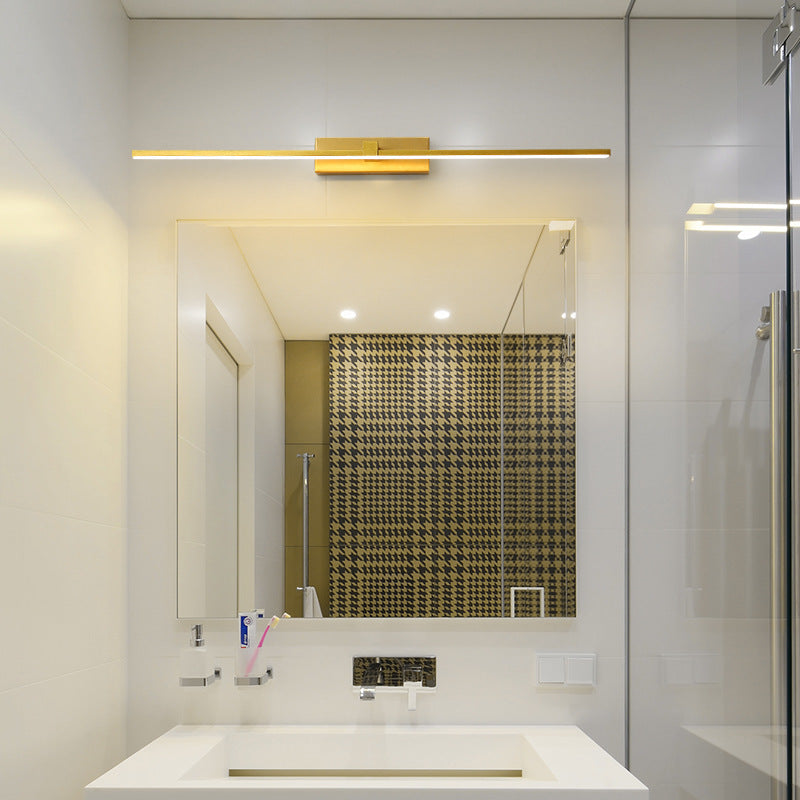 Arisha Moderno Lineare Classico LED Applique Metallo Oro Specchio Bagno