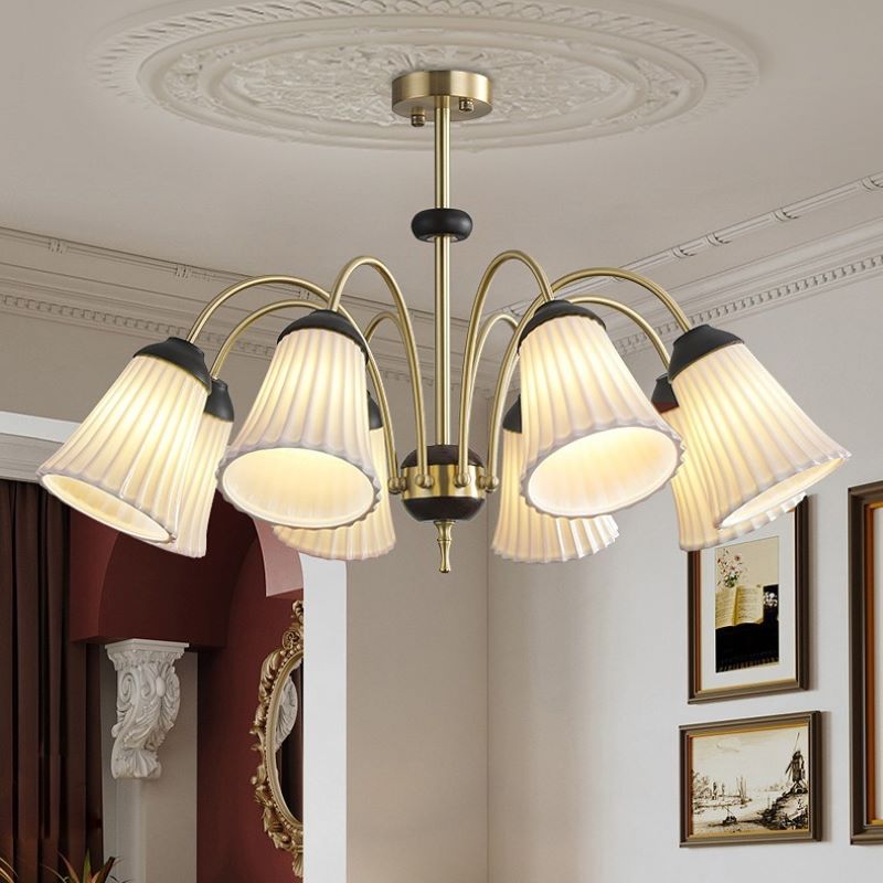 Arisha Retro LED Lux Lampadario Oro Metallo Sala da pranzo Camera da letto