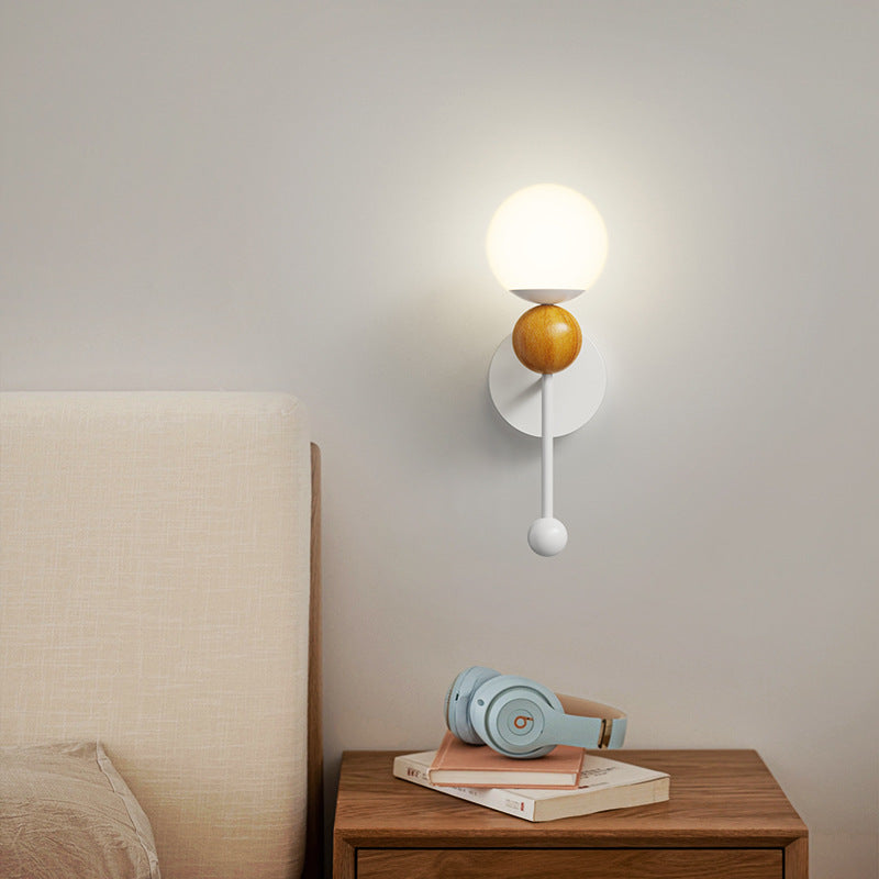 Valentina Moderno Acrilico Metallo Applique Plafoniera Legno Rosso Camera da Letto Corridoio