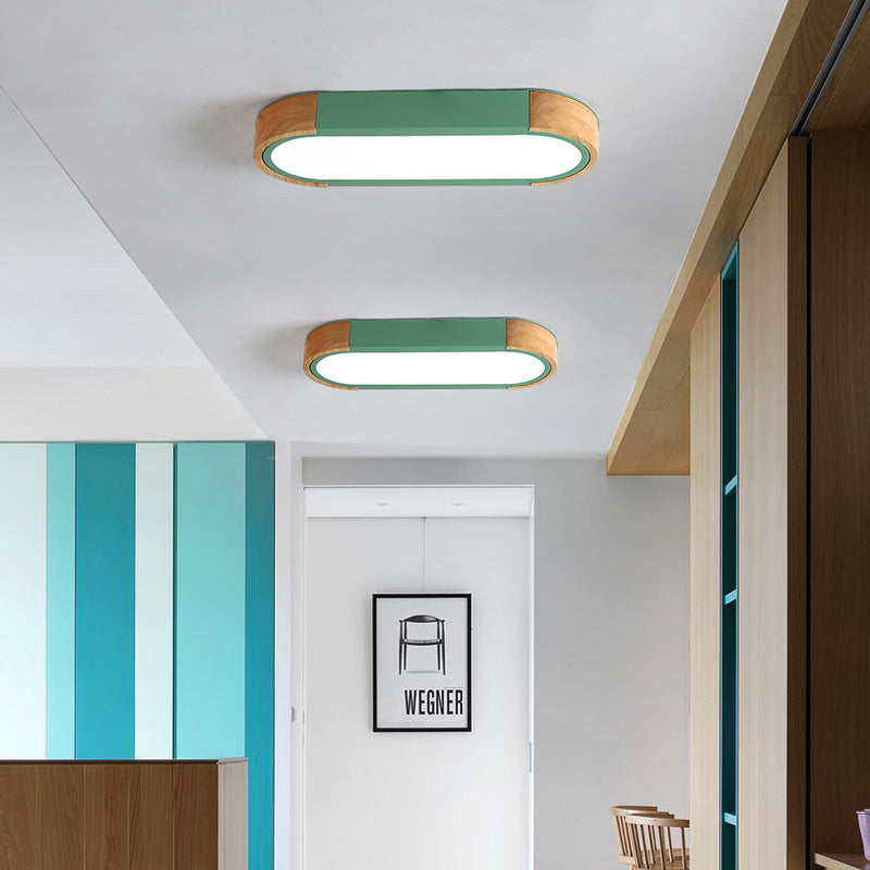 Valentina Minimalismo LED Plafoniera LED Legno Acrilico Bianca/Verde Soggiorno/Camera da Letto