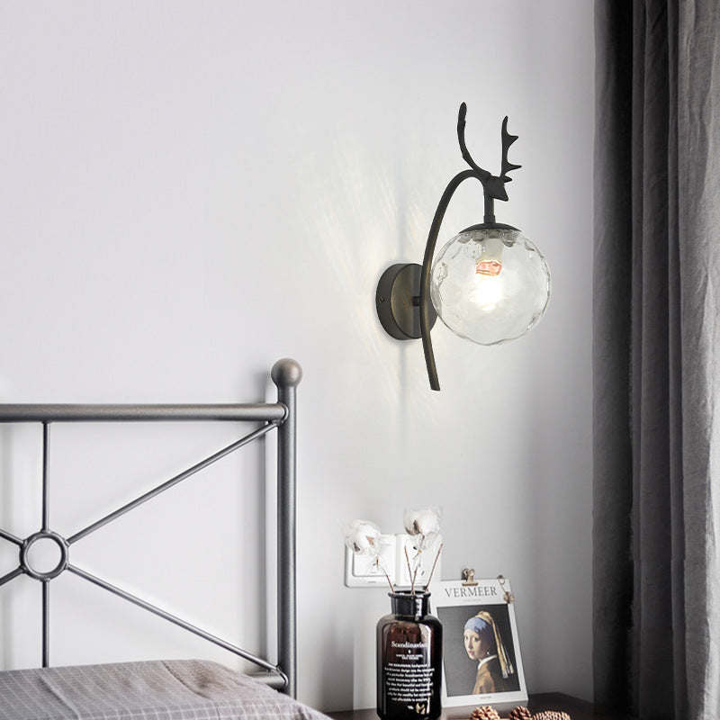 Valentina Moderna LED Art-Deco Corna Applique Nero/Oro Soggiorno/Camera da Letto