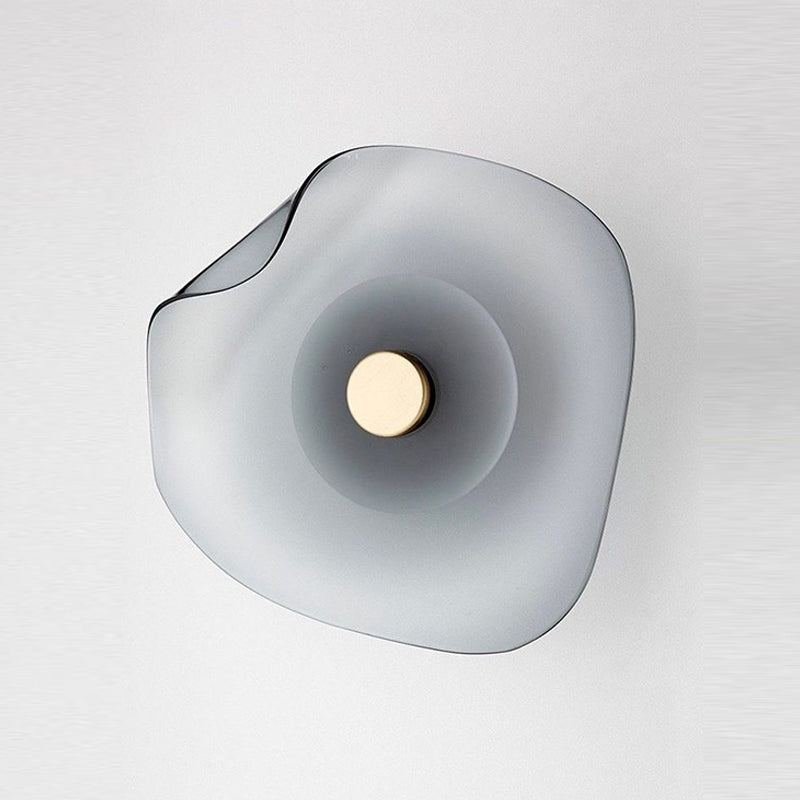 Arisha Applique Design Fiore Metallo/Vetro Grigio/Blu