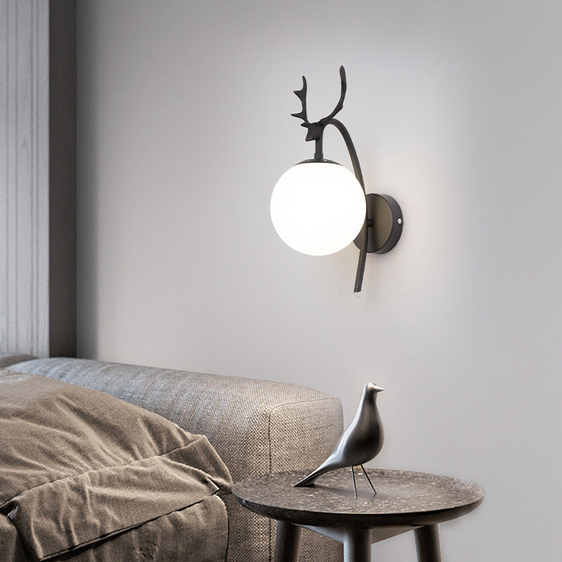 Valentina Moderna LED Art-Deco Corna Applique Nero/Oro Soggiorno/Camera da Letto