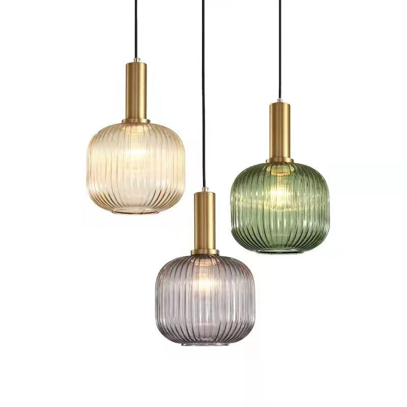Valentina Design LED Lampade a Sospensione Metallo Vetro Verde/Grigio Cucina/Soggiorno/Camera da Letto