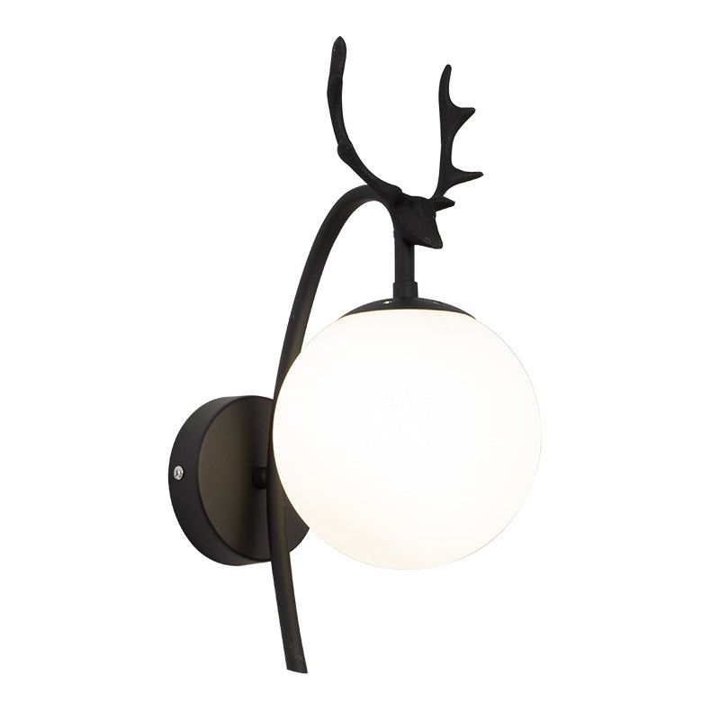 Valentina Moderna LED Art-Deco Corna Applique Nero/Oro Soggiorno/Camera da Letto