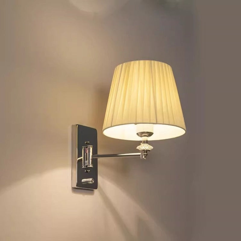 Ritta Moderno LED Applique Metallo Tessuto Soggiorno Camera da Letto