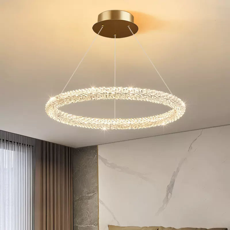 Kristy Lampada a Sospensione Arte Deco Metallo/Cristallo Bianco Soggiorno