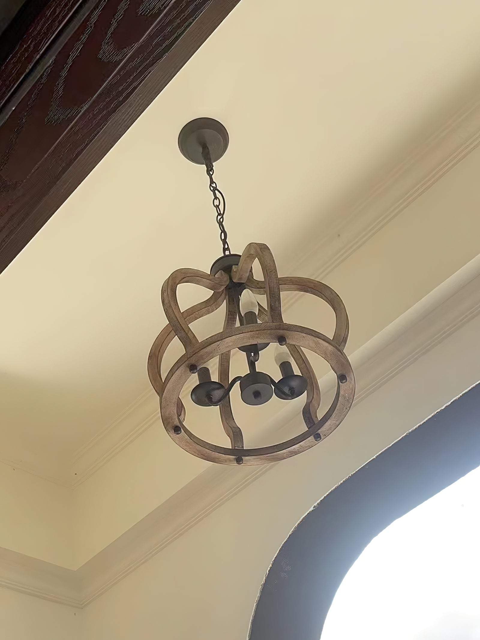 Vivinir Vintage Industrial Aura Farmhouse Wooden Metal Pendant Lamp - Lamp Copper