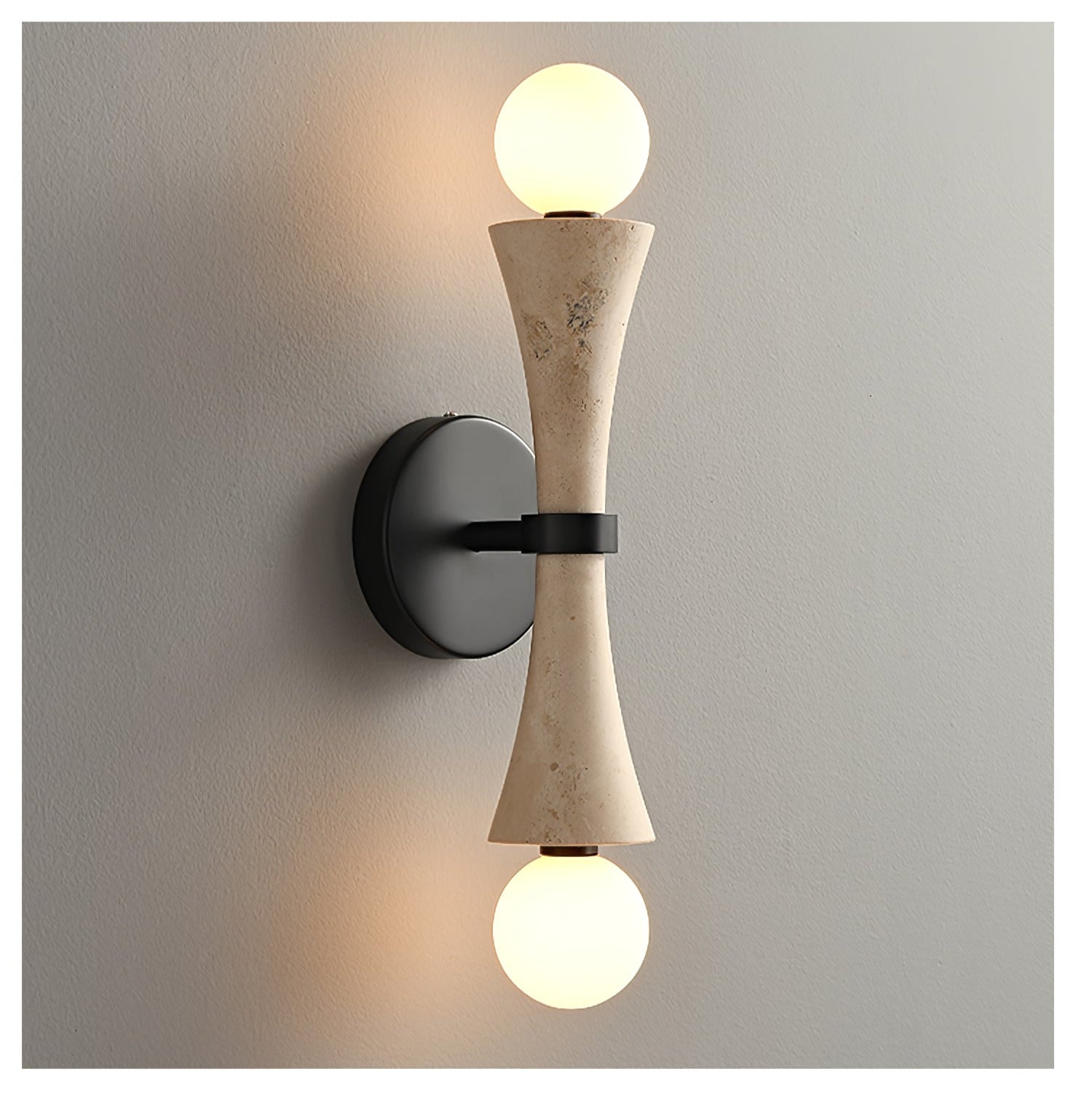 Oloriel Sculptural Travertine Wall Light - Neutralighting
