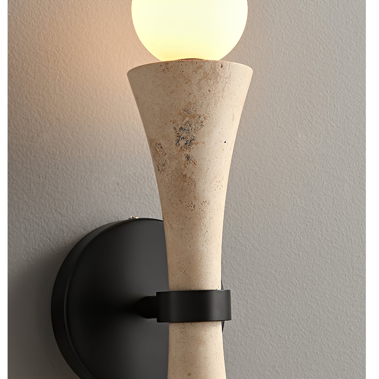 Oloriel Sculptural Travertine Wall Light - Neutralighting