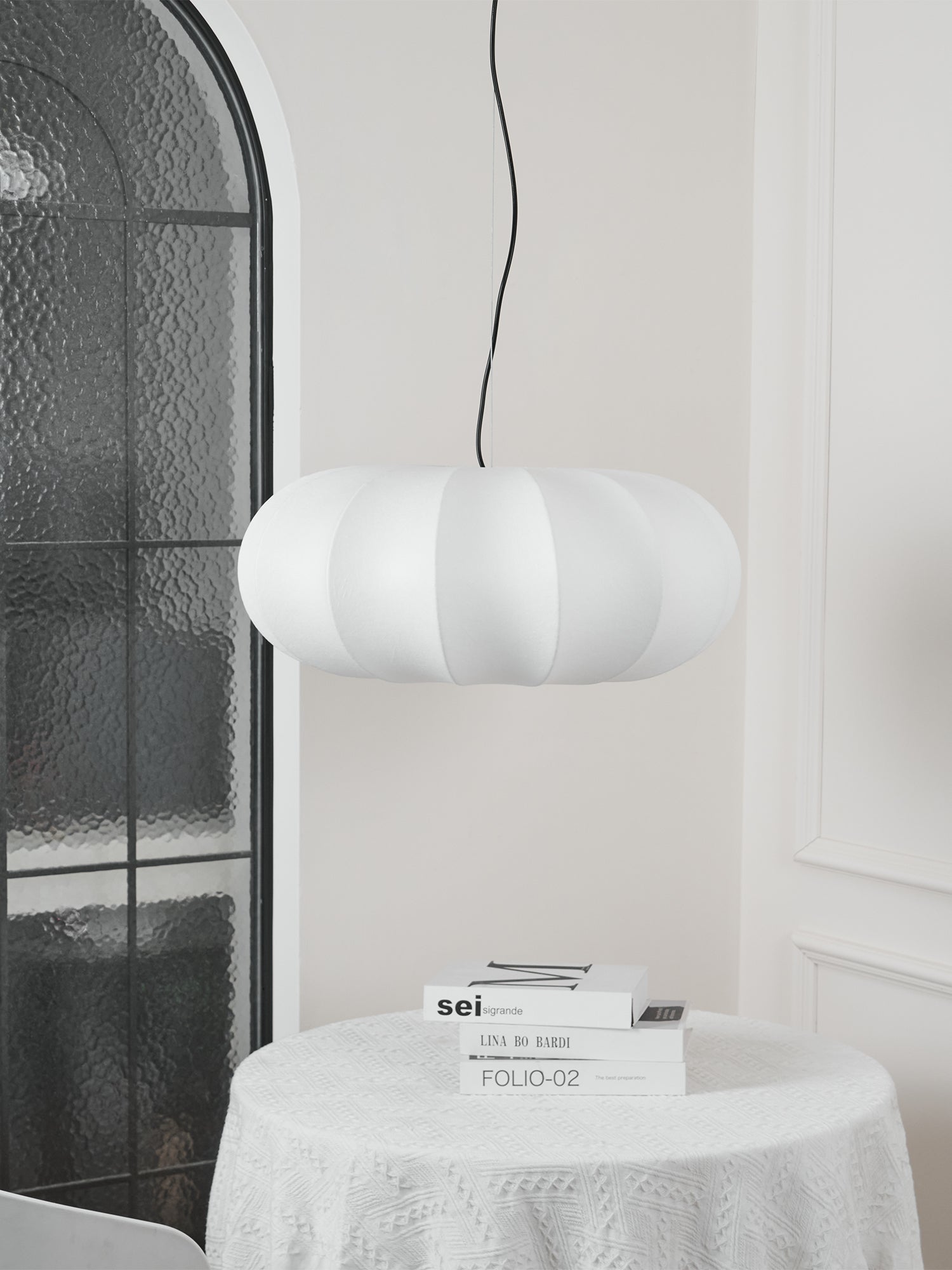 Oblate Silk Pendant Lamp - Blowlighting