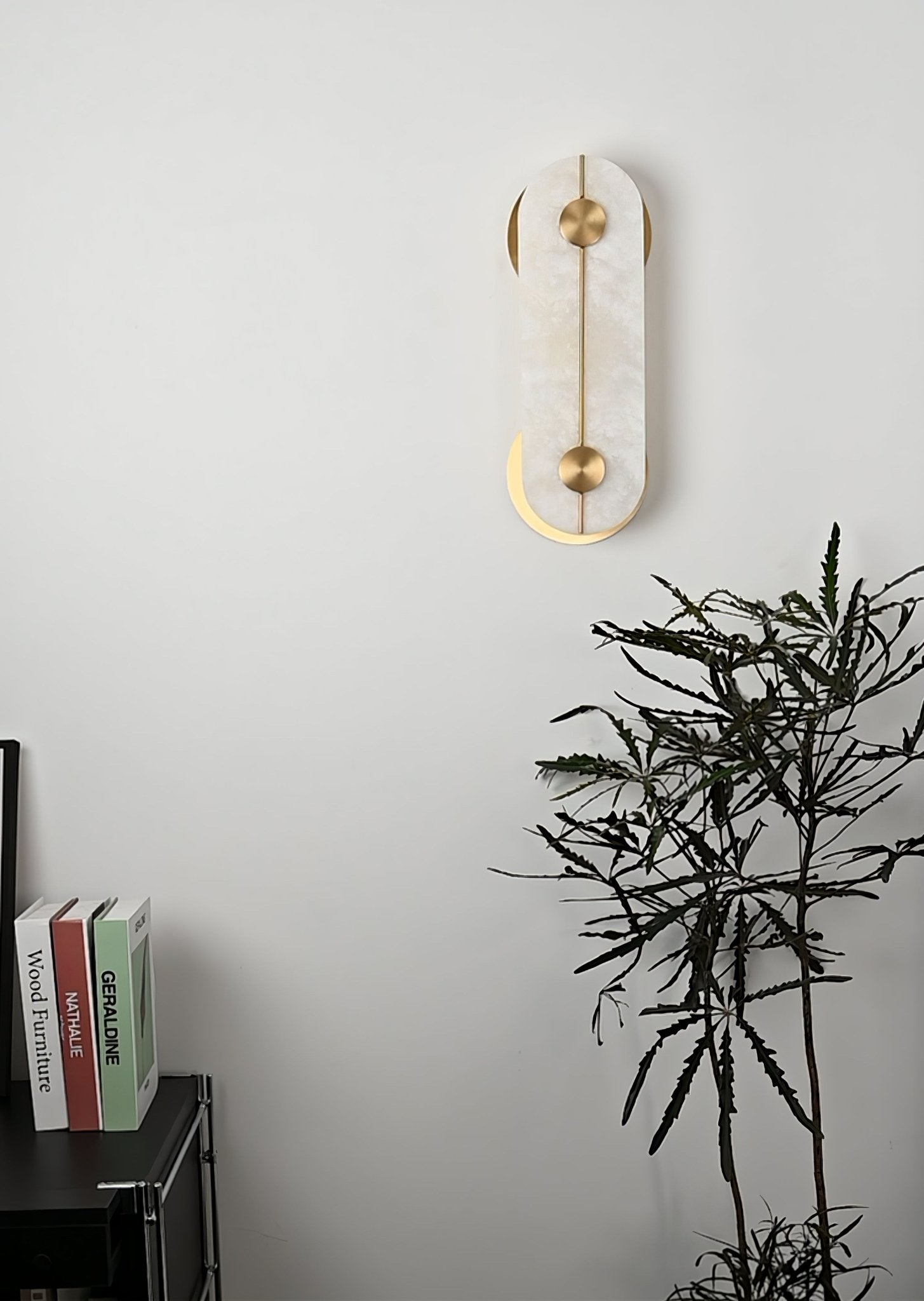 Selene Alabaster Wall Light Brass - Neutralighting