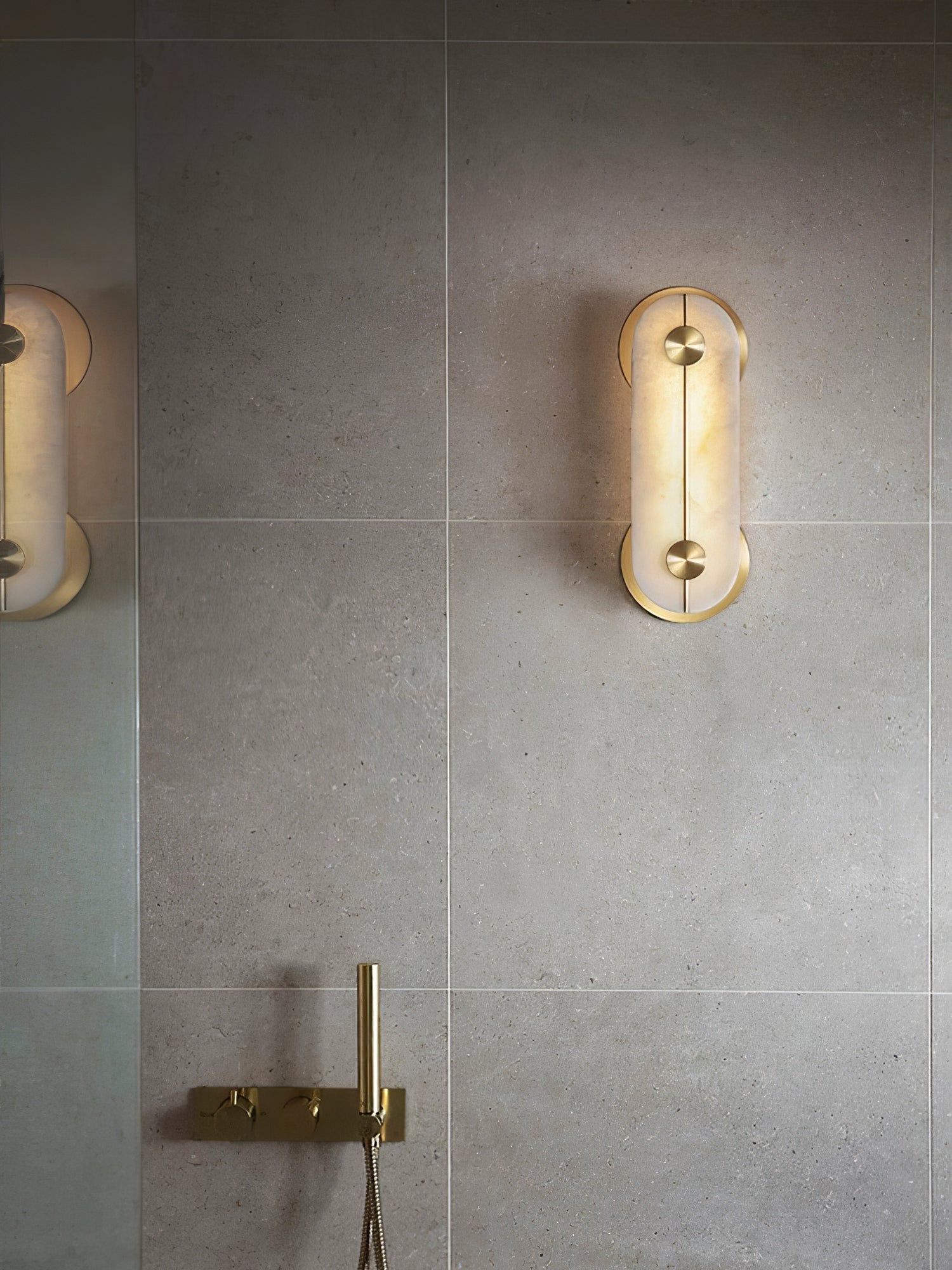 Selene Alabaster Wall Light Brass - Neutralighting