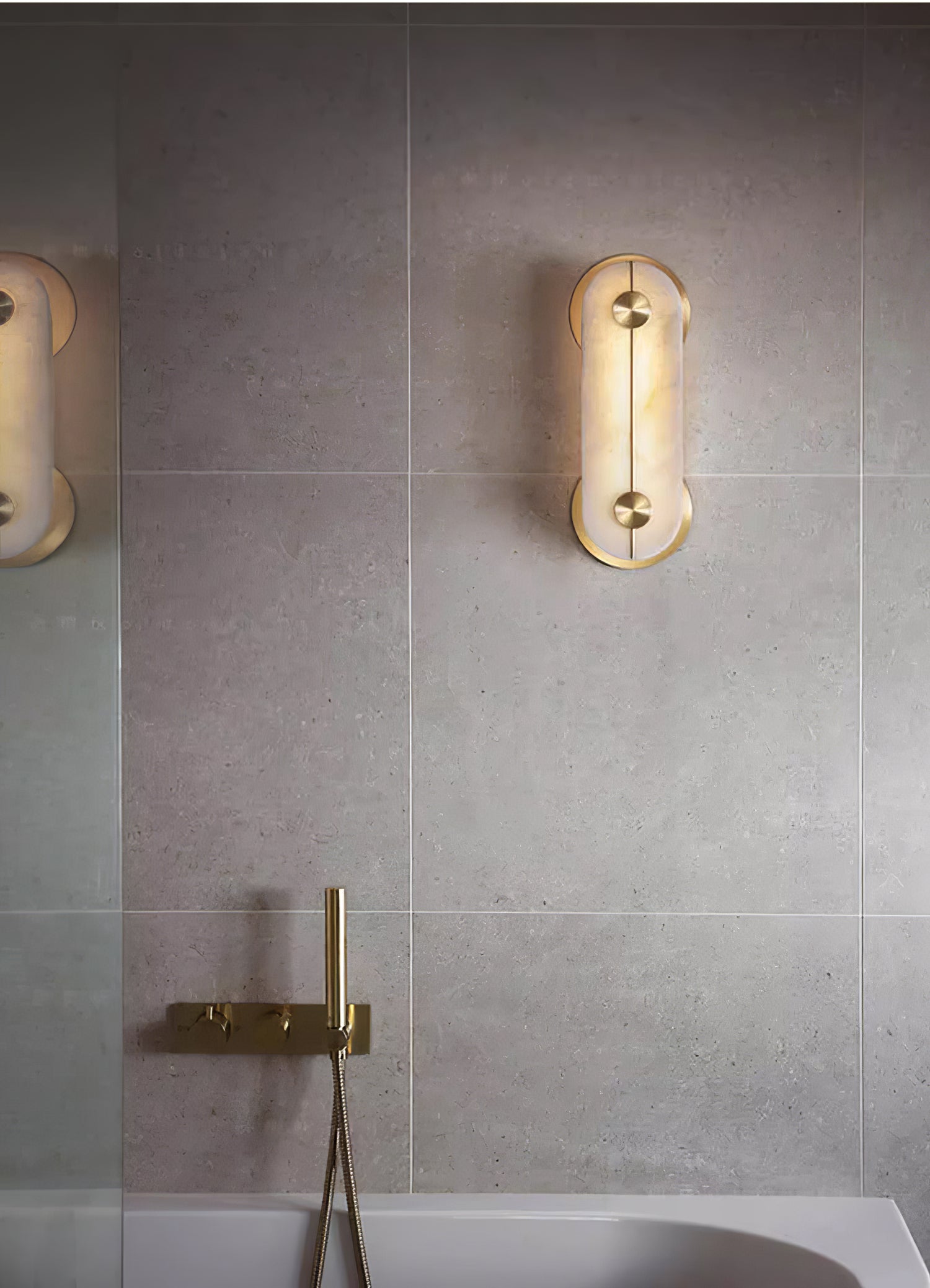 Selene Alabaster Wall Light Brass - Neutralighting